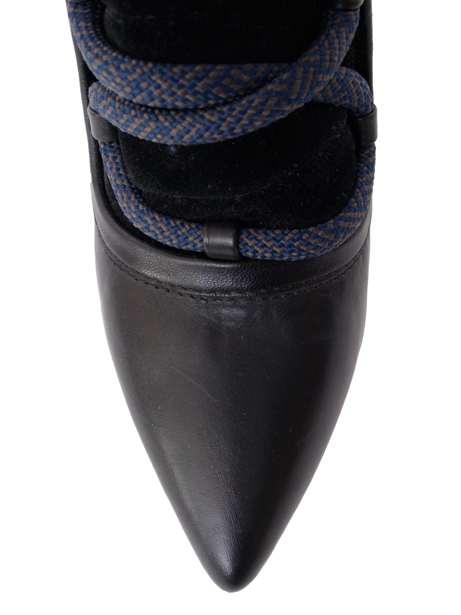 Lamb Leather & Suede Lace-Up Heels