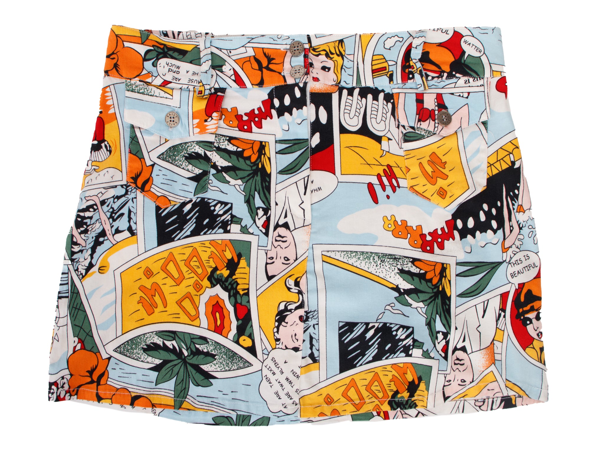 1990s Novelty Comic Print Mini Skirt