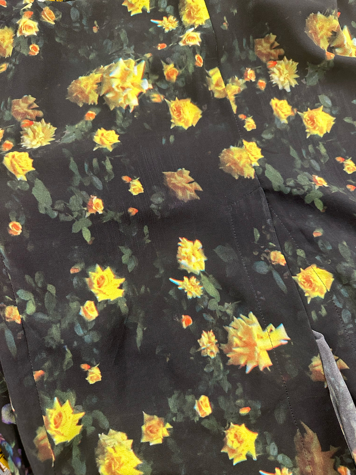Anntian Silk Floral Bishop Sleeve Dress