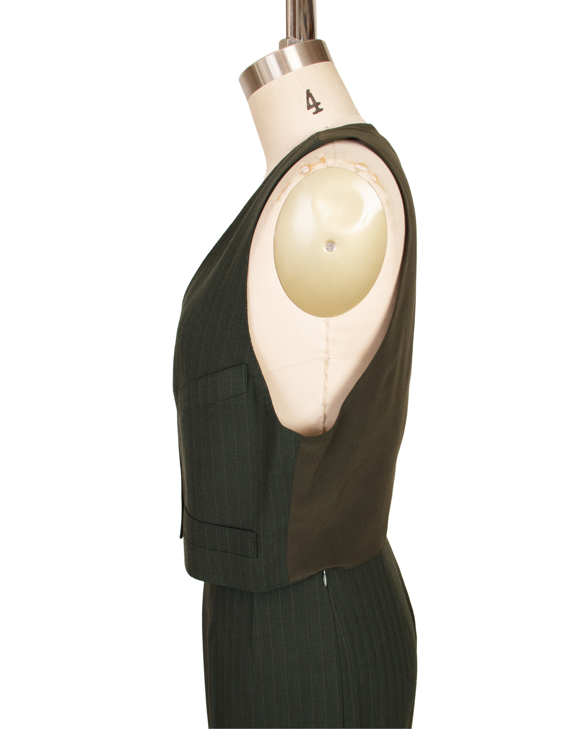 Karl Lagerfeld Wool Pinstripe Three-Piece Pantsuit