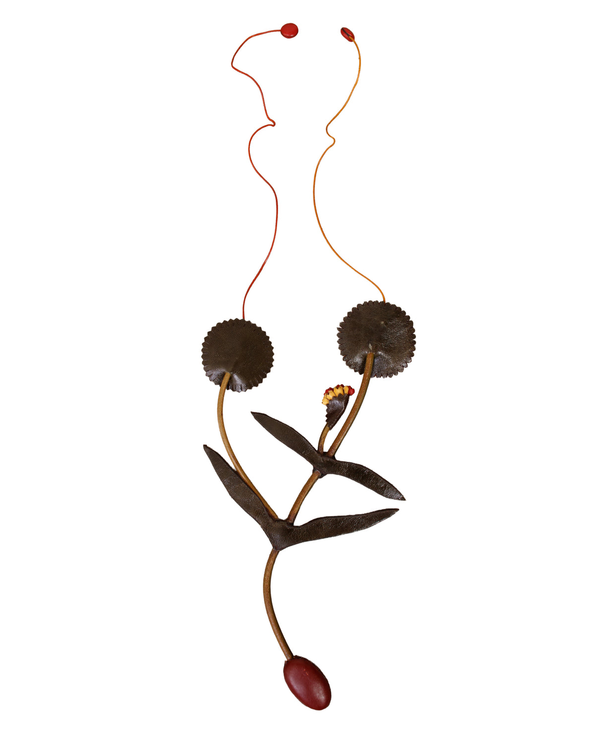 Isabelle Azais Leather Flower Necklace