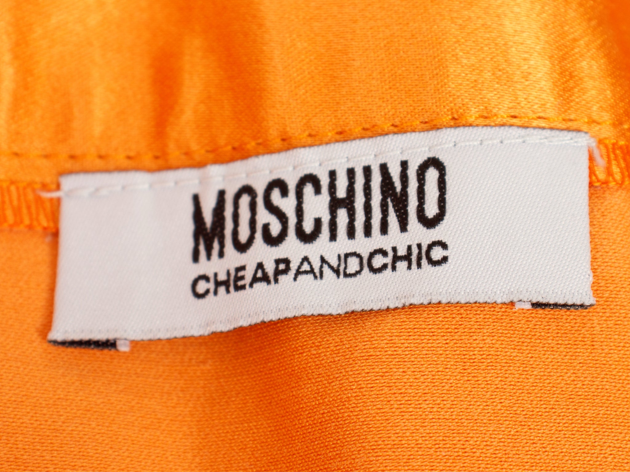 Moschino Cheap & Chic Satin & Raffia Trim Skirt