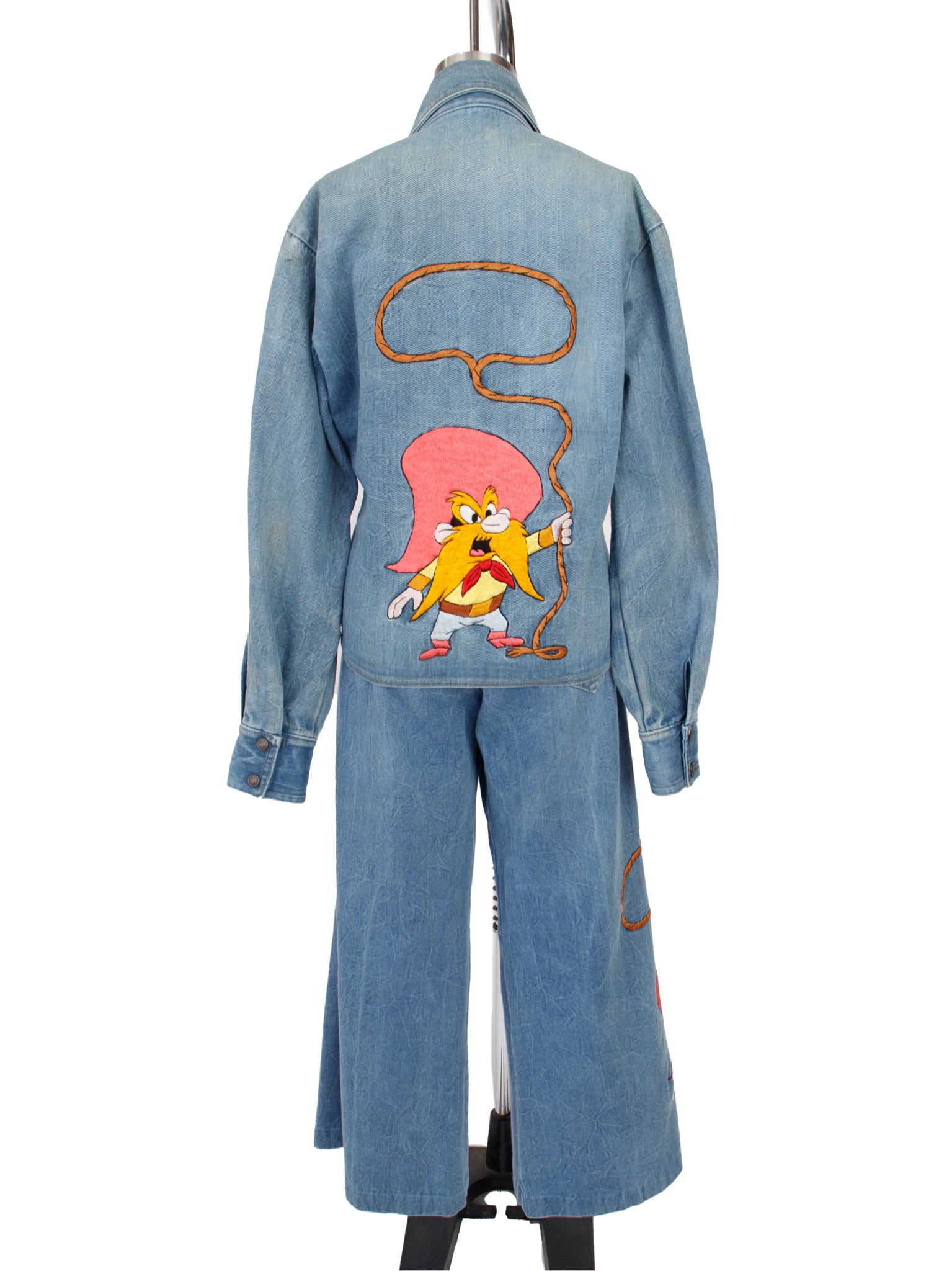 Antonio Guissepe Yosemite Sam Denim Embroidered Pant Set