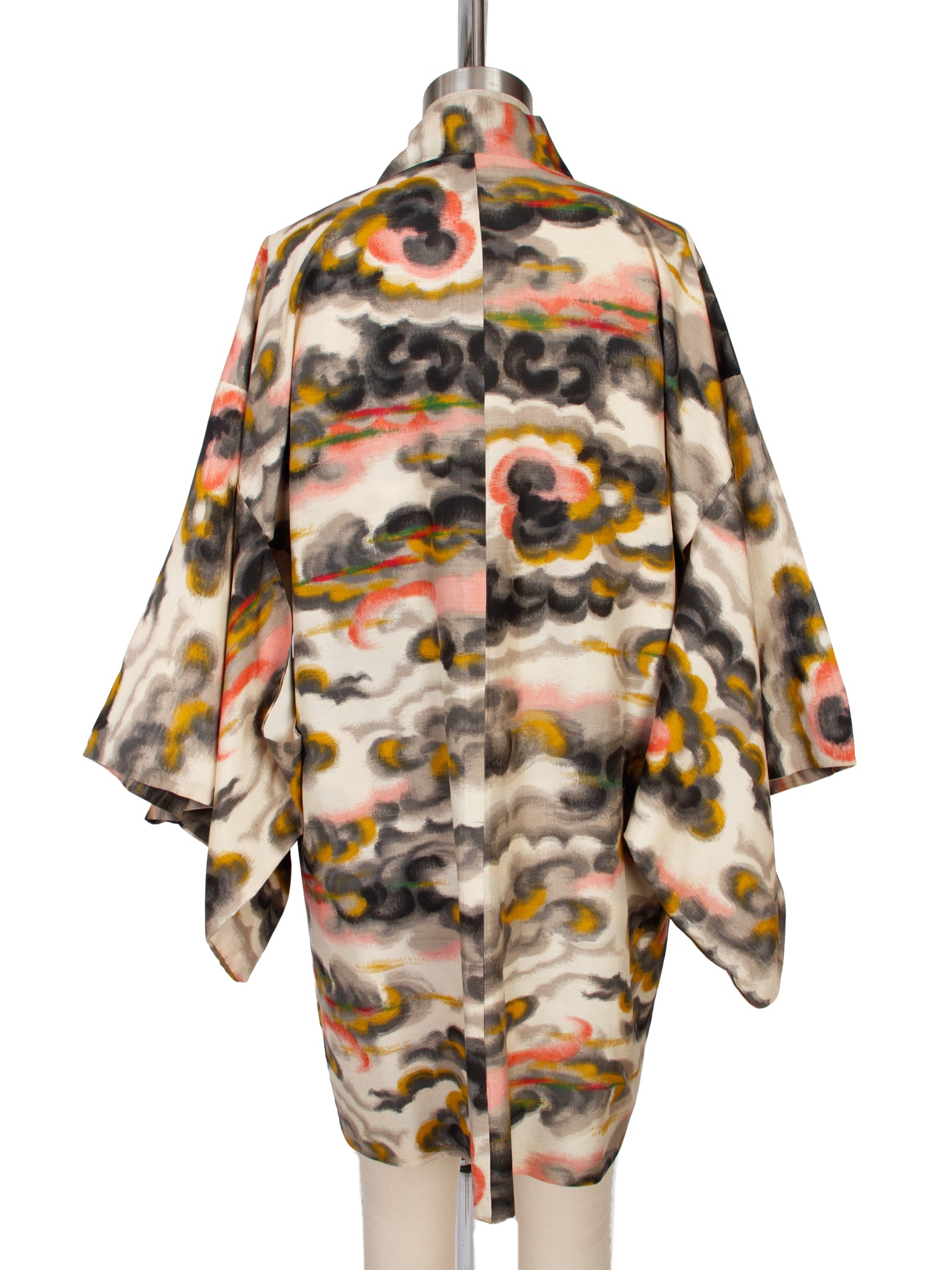 Japanese Silk Cloud Pattern Haori yellowing