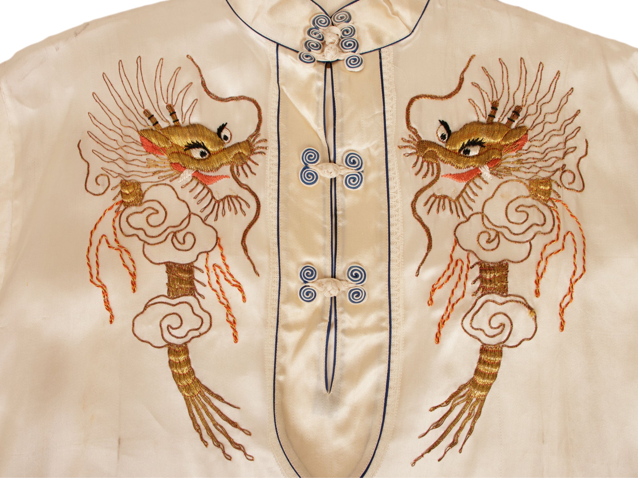 1940s Silk Dragon Embroidered Blouse