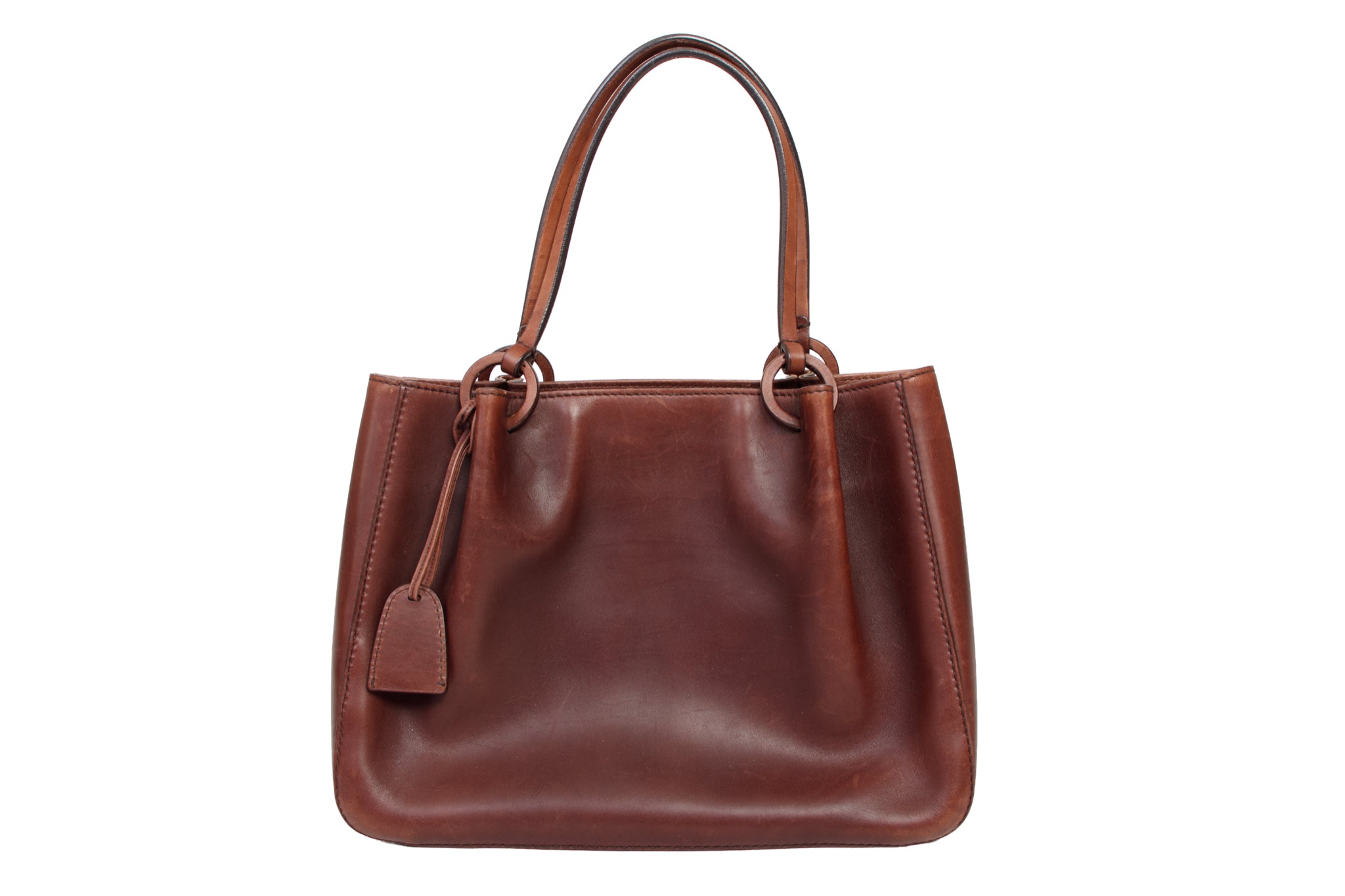 Gucci Leather Luggage Tag Tote
