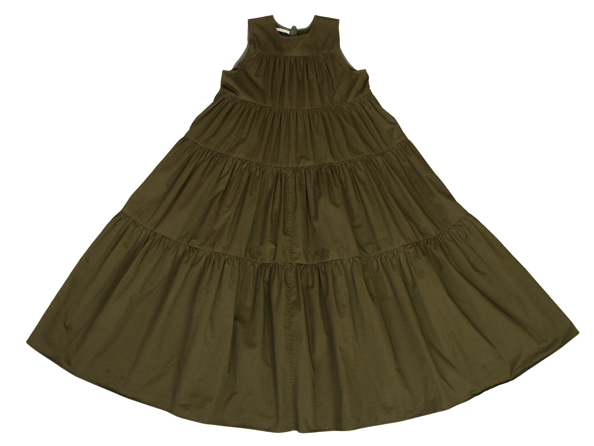 CO. Poplin Tiered Midi Dress