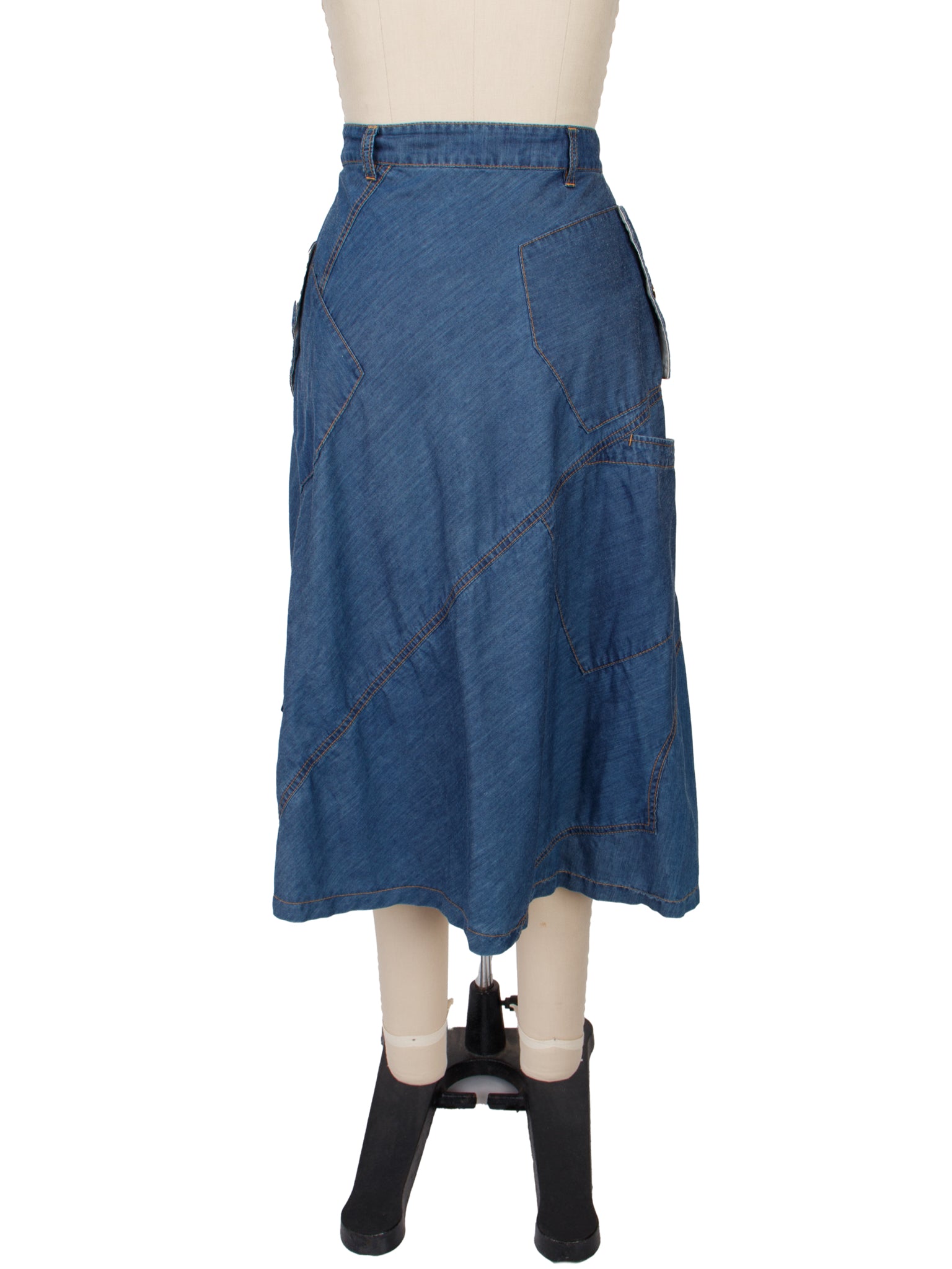2017 Tricot Comme Des Garcons Denim Eyelet Skirt