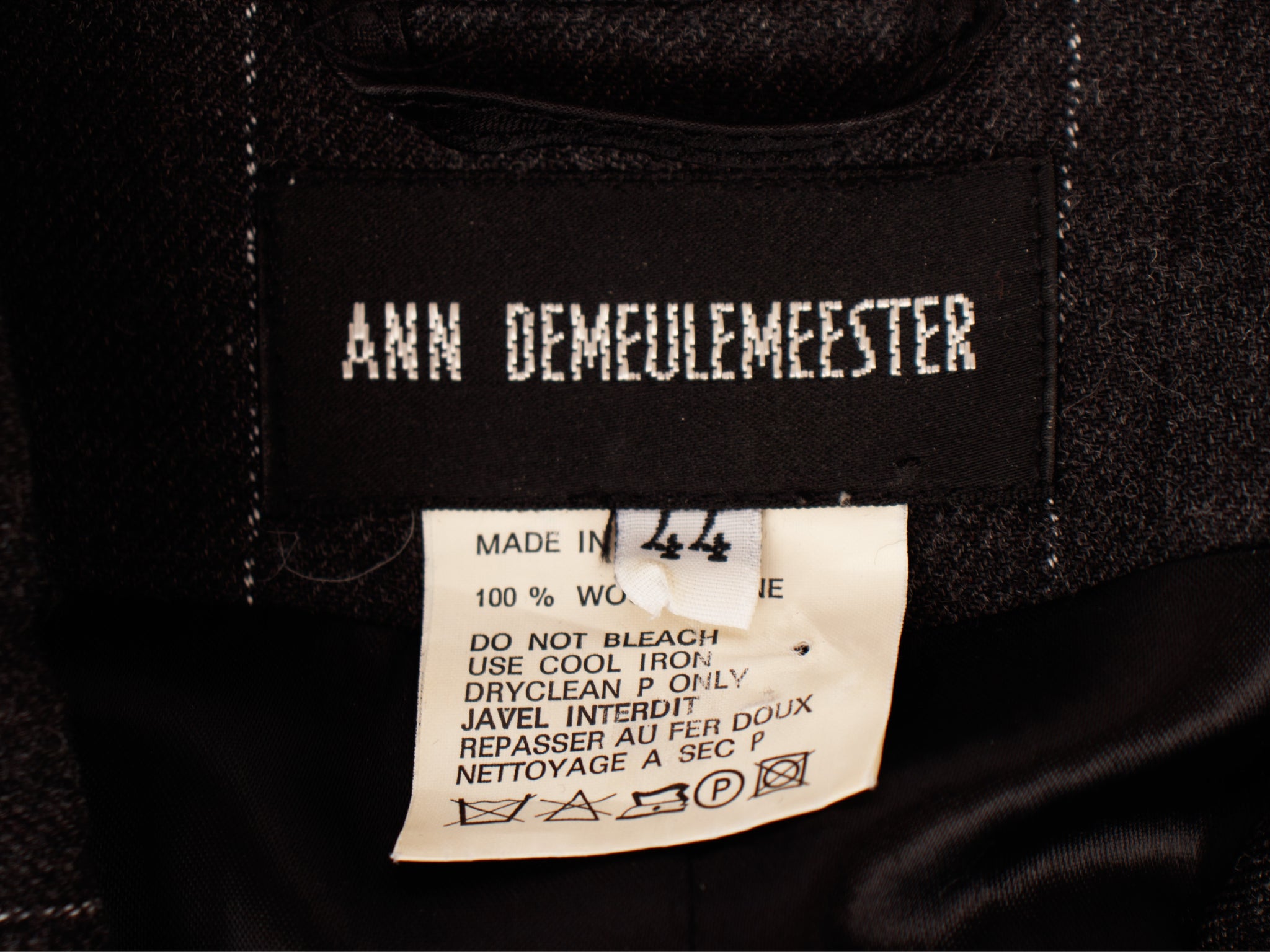 Ann Demeulemeester Wool Pinstripe Tie Jacket