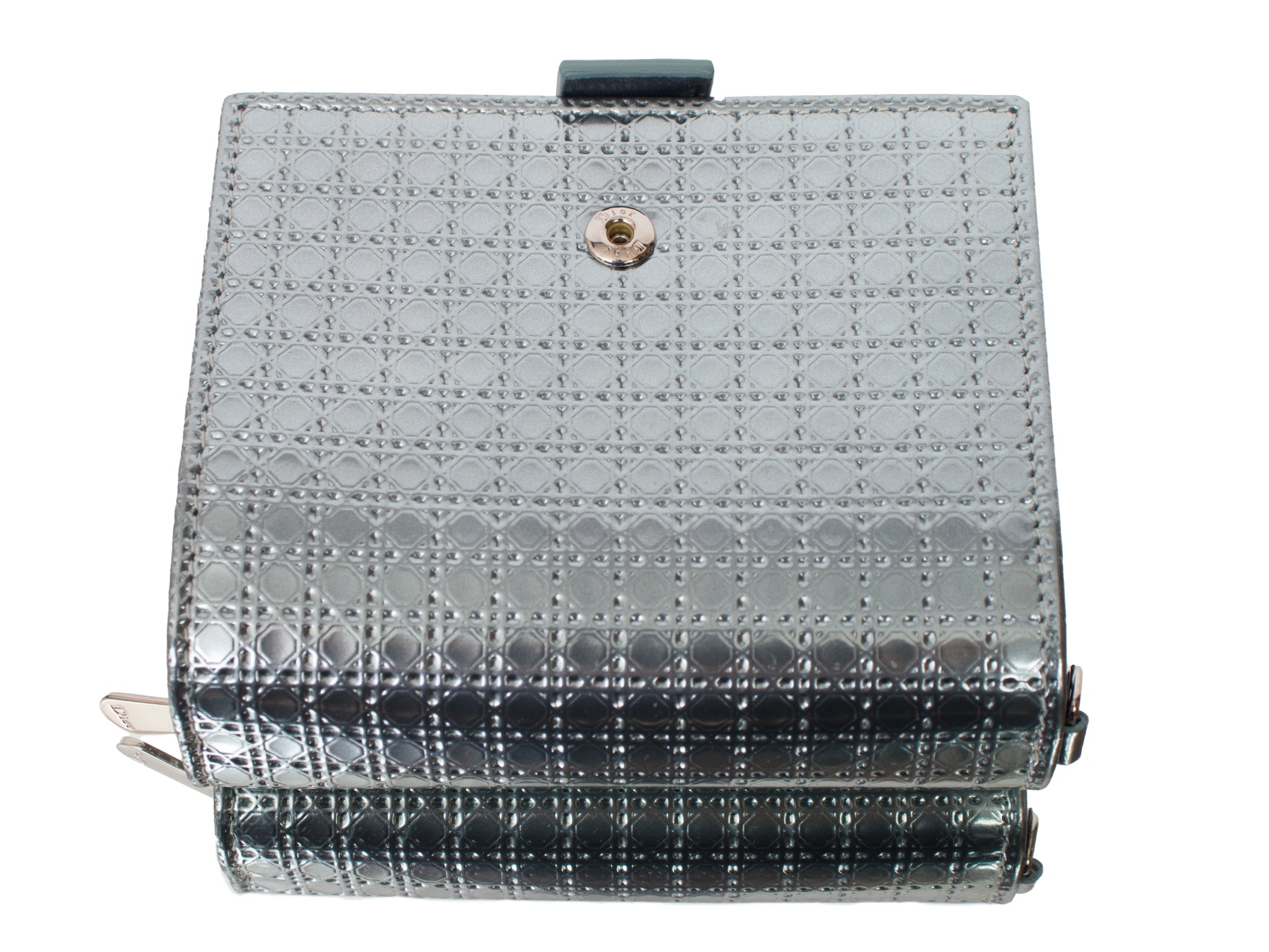 Christian Dior Micro-Cannage Metallic Wallet