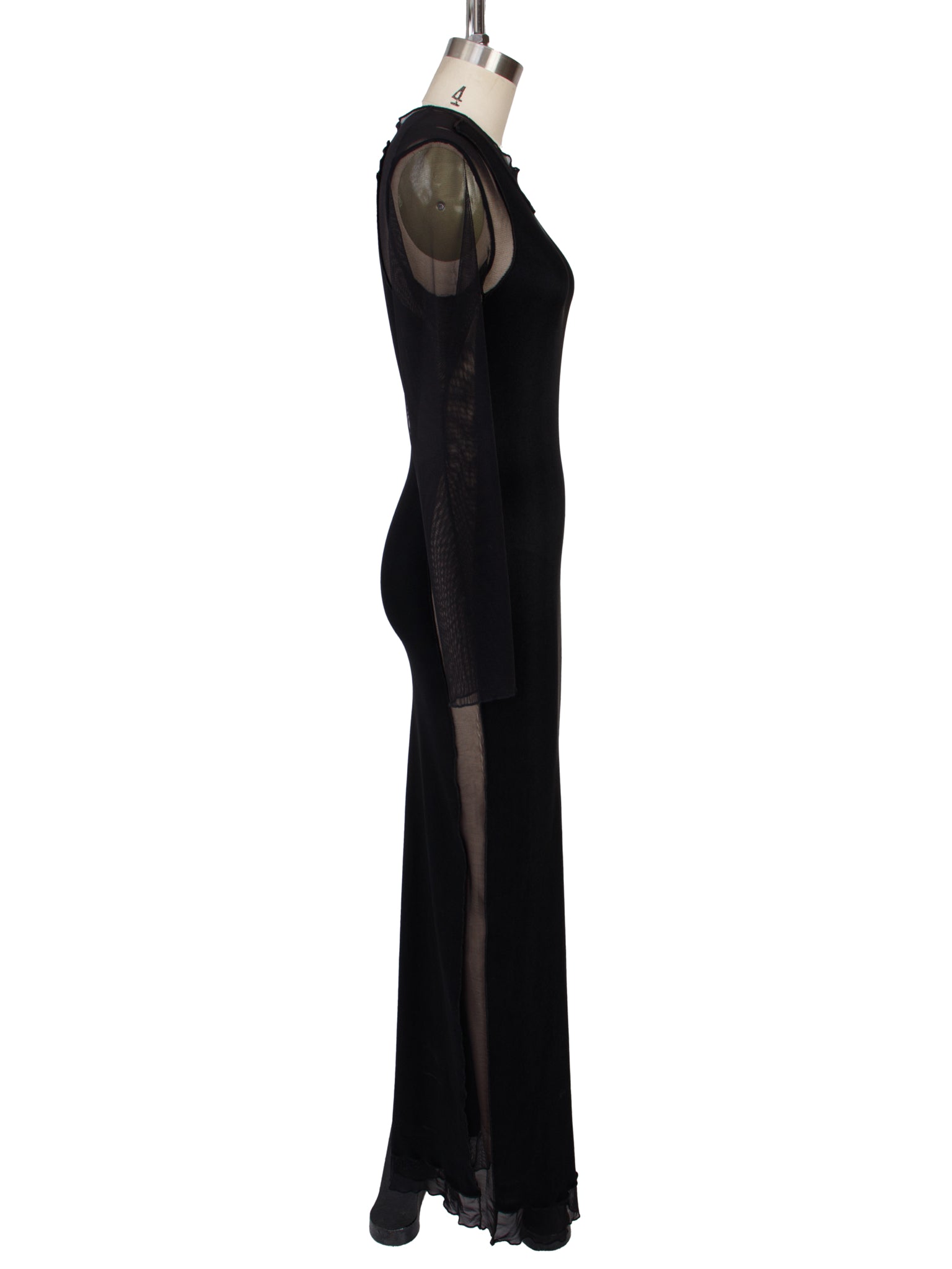 Elisabetta Rogiani Ribbed & Mesh Panelled Maxi Dress