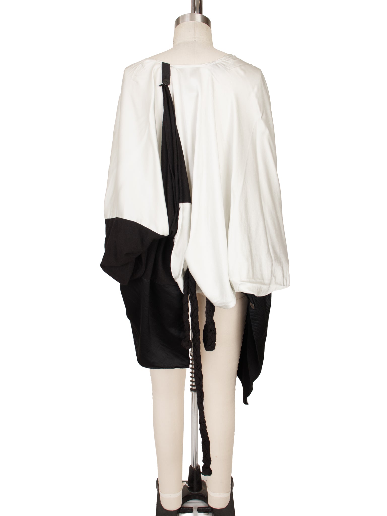 Ann Demeulemeester Silk Color Block Poncho