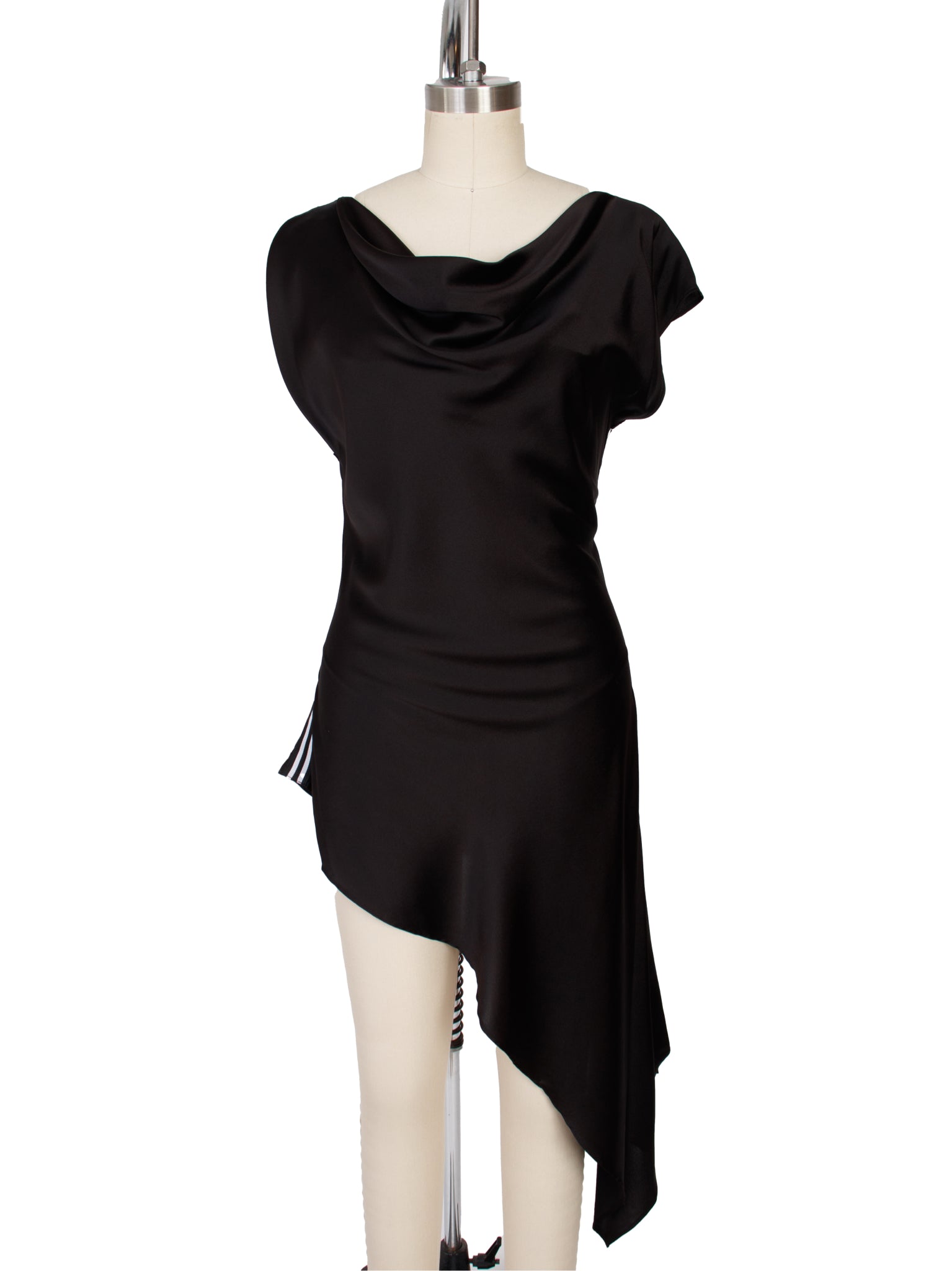 Ruti Silk Atheletic Stripe Asymmetrical Top