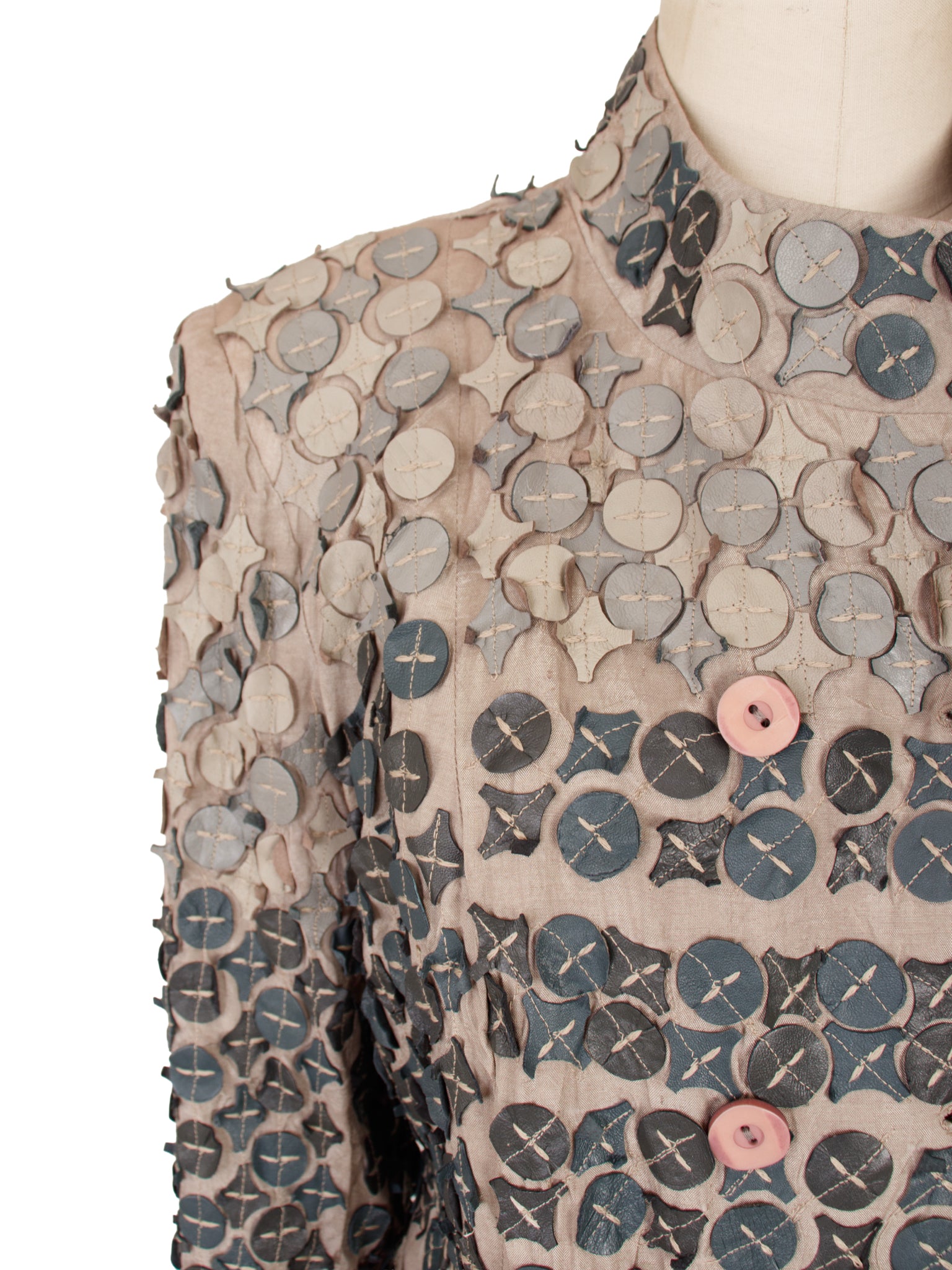 Blank London Silk & Leather Applique Jacket