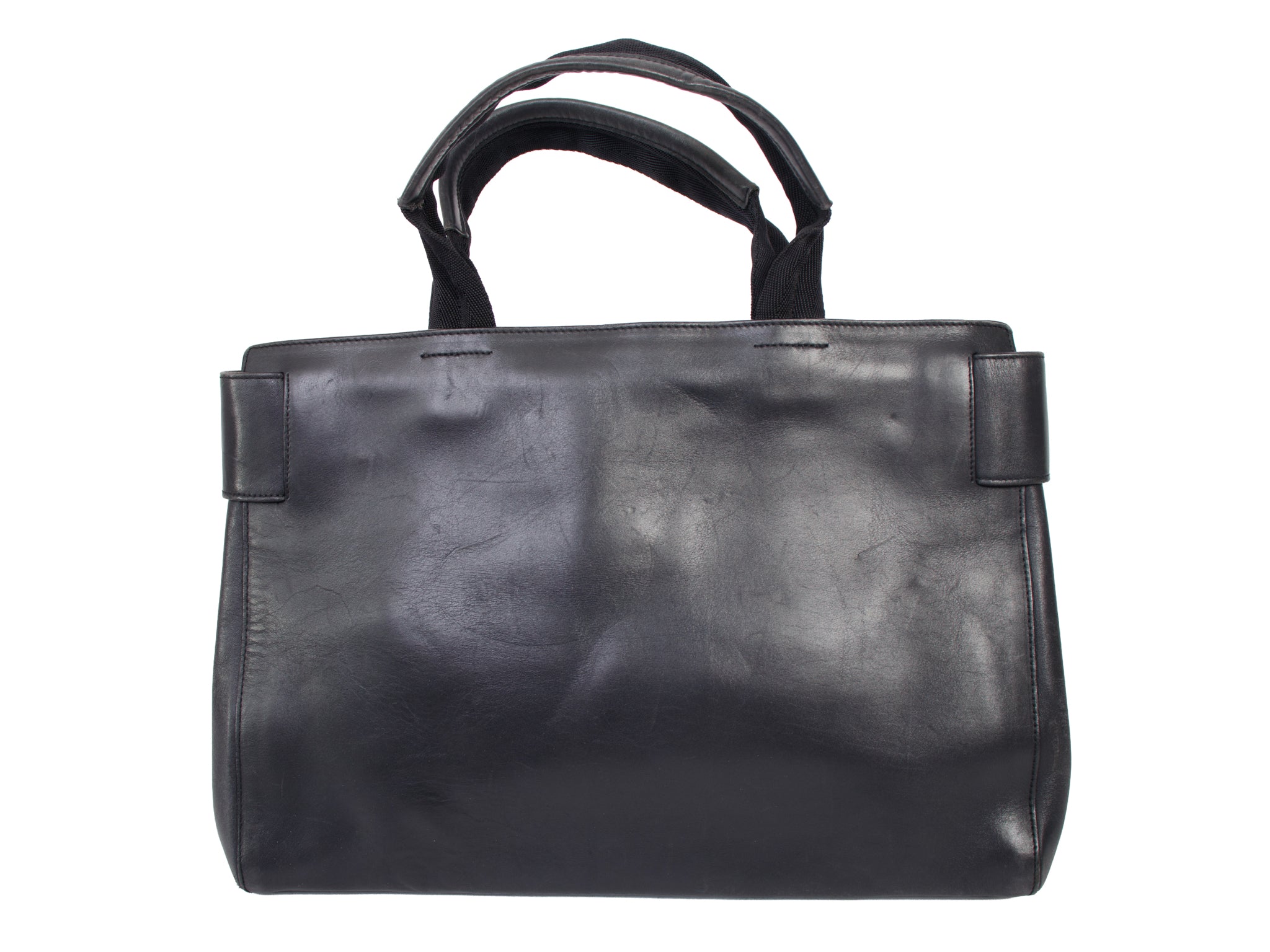 Prada Vitello & Nylon Logo City Tote
