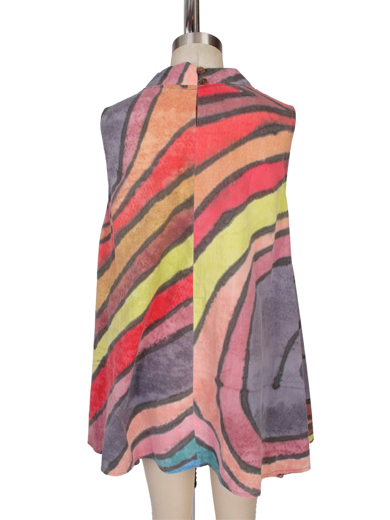 1980s Abstract Print Tent Blouse
