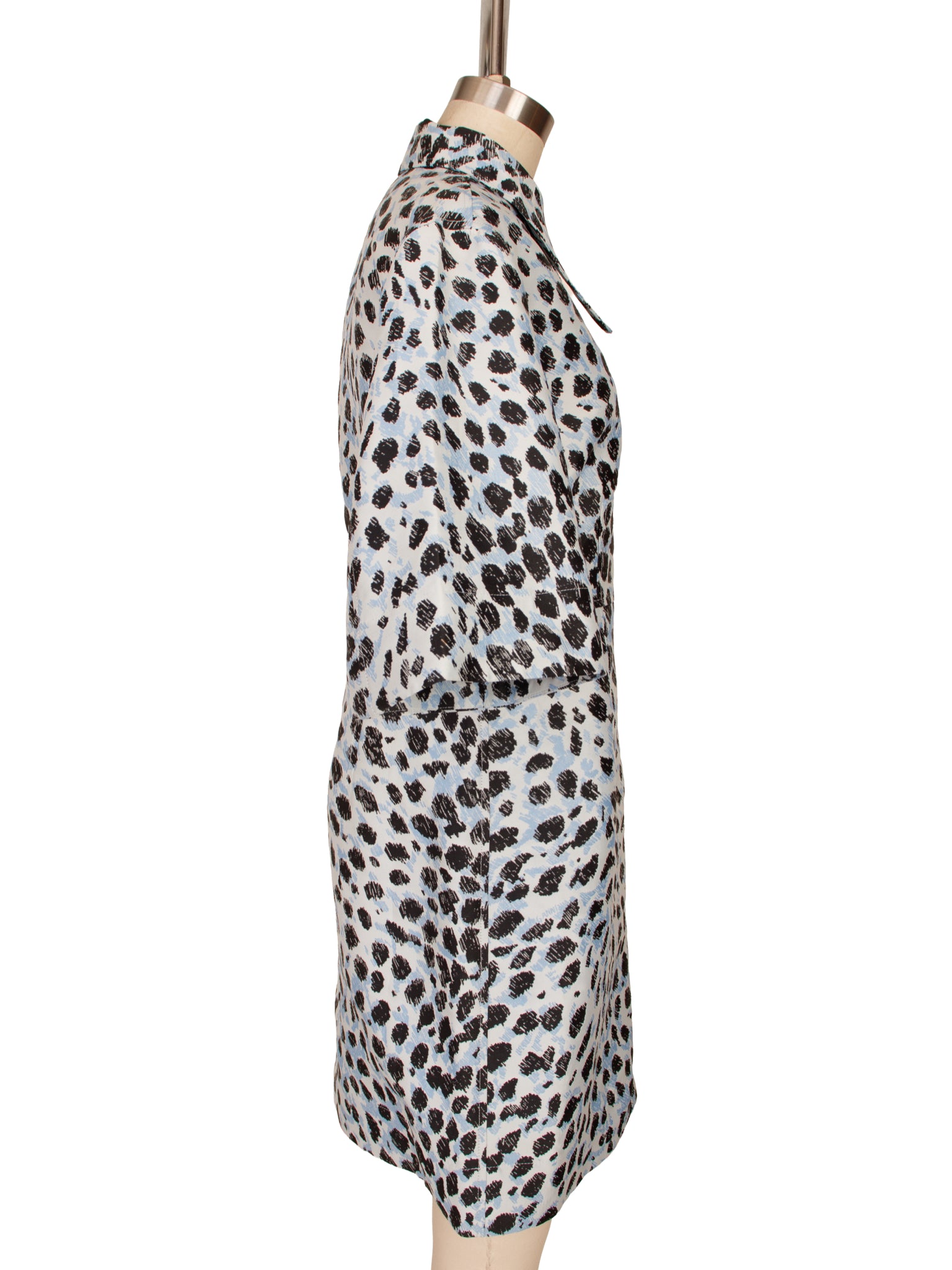 Ganni Crispy Jacquard Icy Leopard Dress
