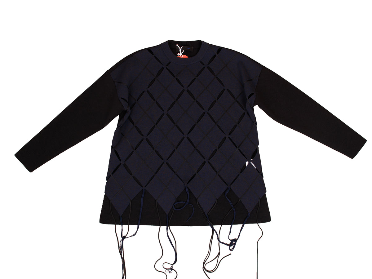 SS 2015 Proenza Schouler Argyle Cutout Sweater