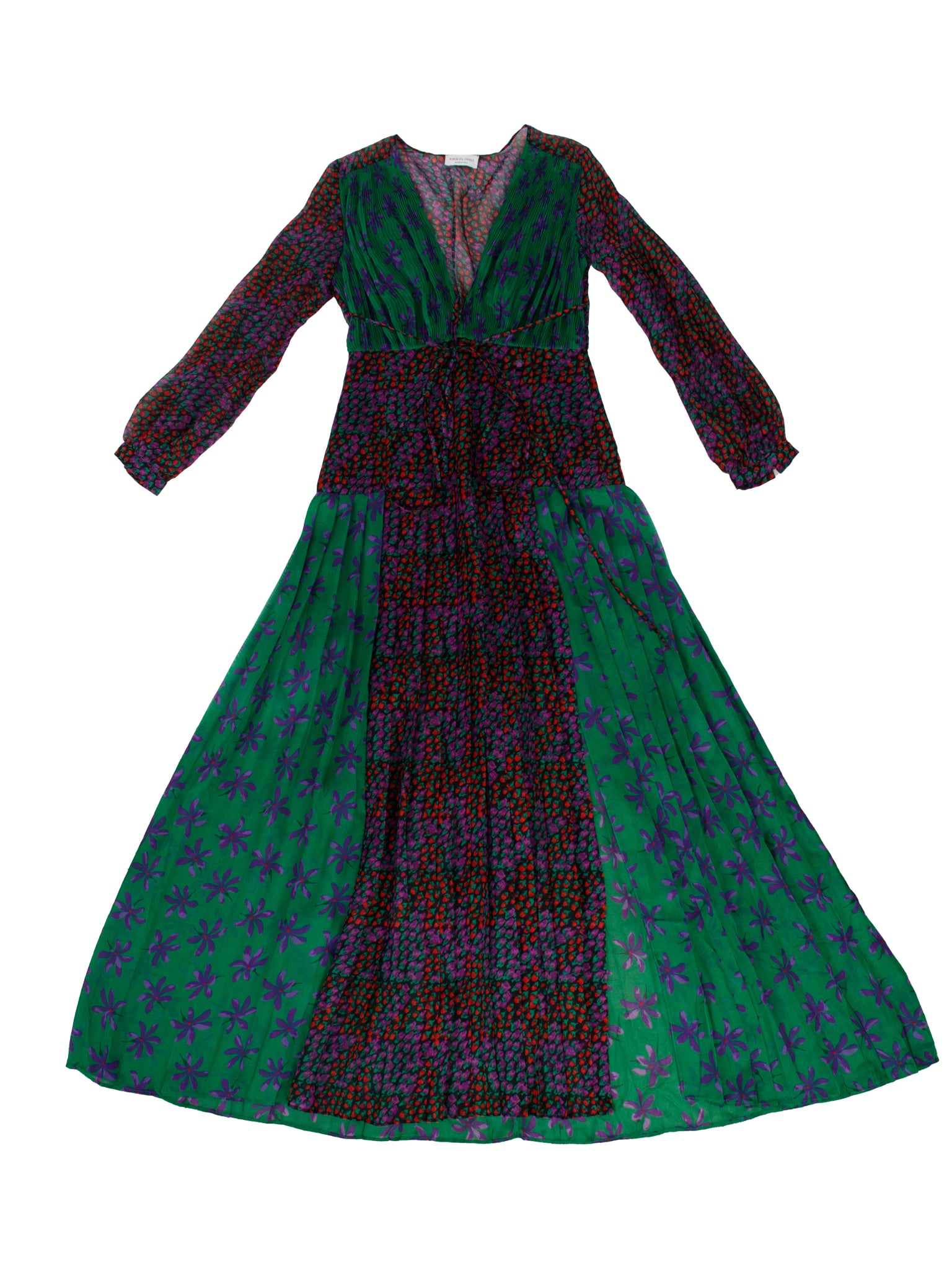 Raquel Diniz Silk Chiffon Floral Dress