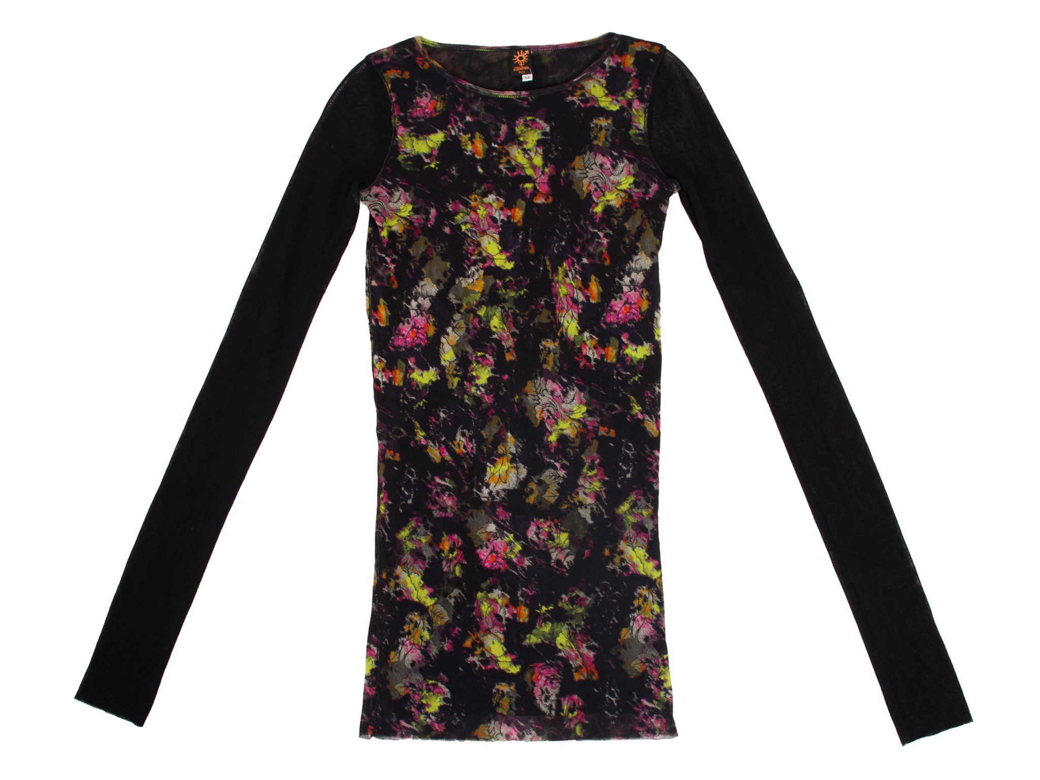 Jean Paul Gaultier Mesh Abstract Print Top