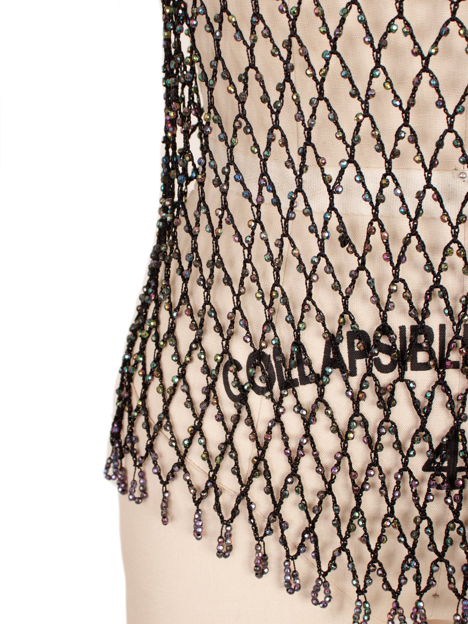 Elisabetta Rogiani Beaded Fishnet Top