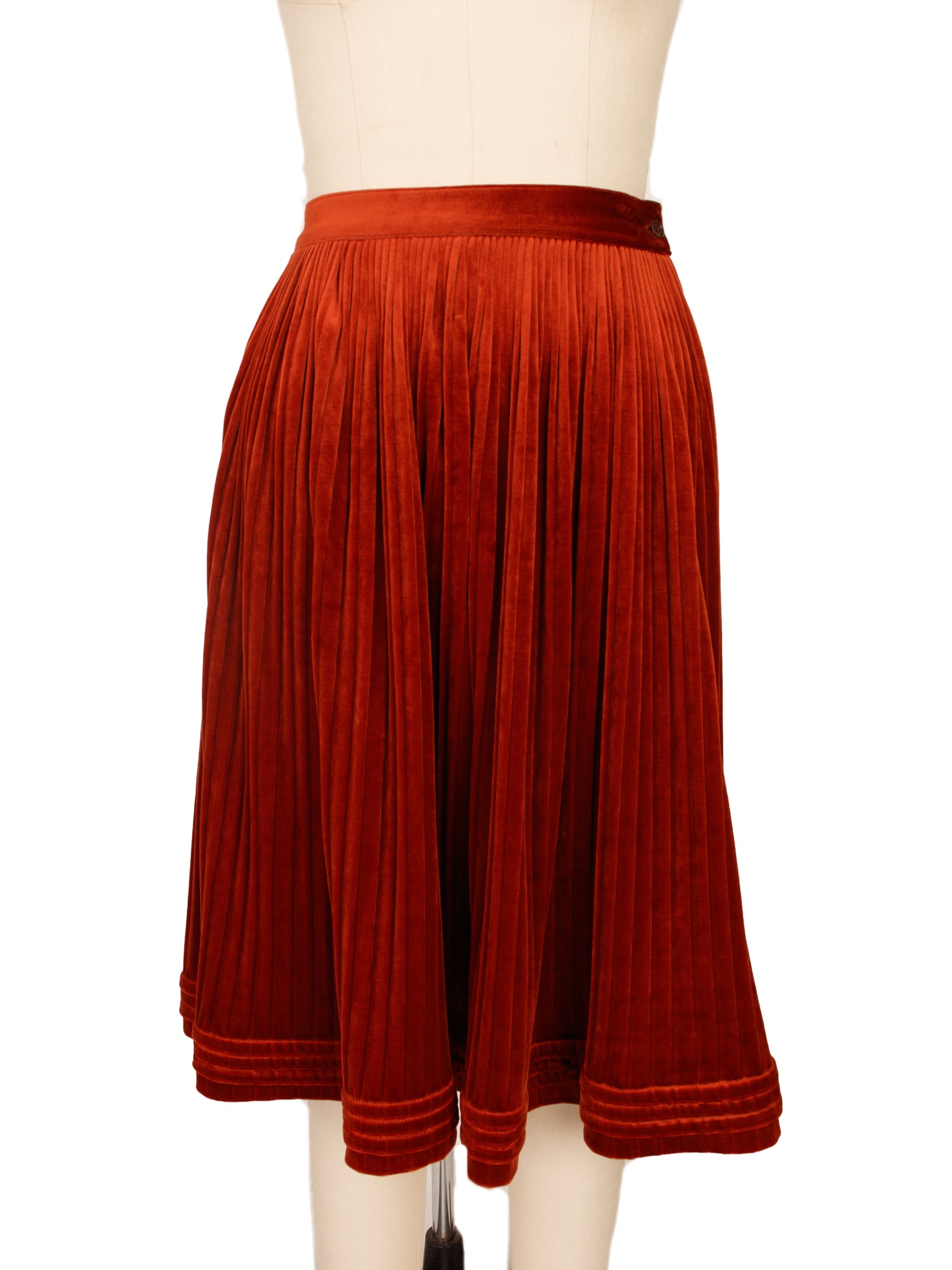 1980s Kenzo Velour Pleated Skirt Set