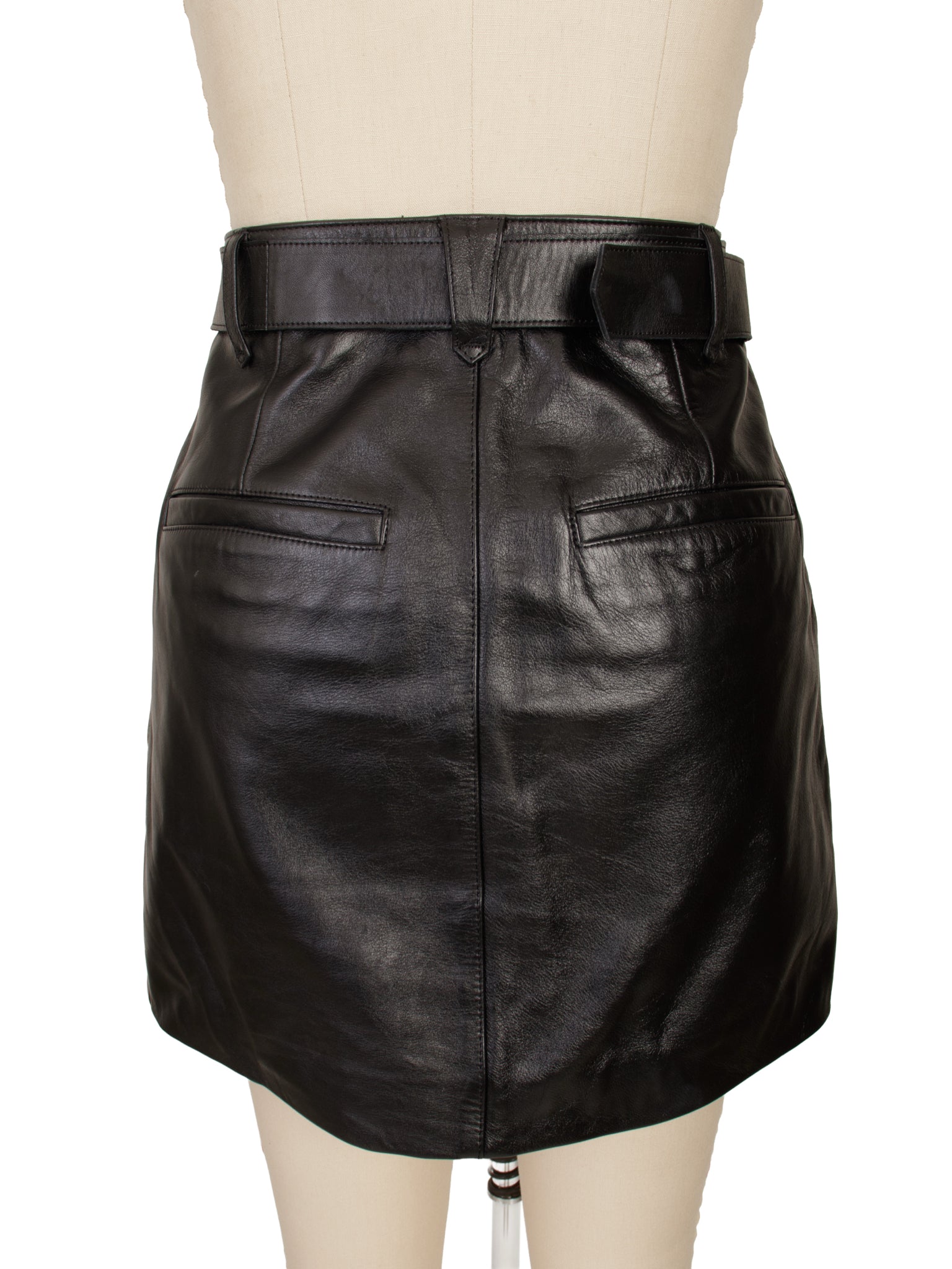 Anine Bing Leather Dual Zip Mini Skirt