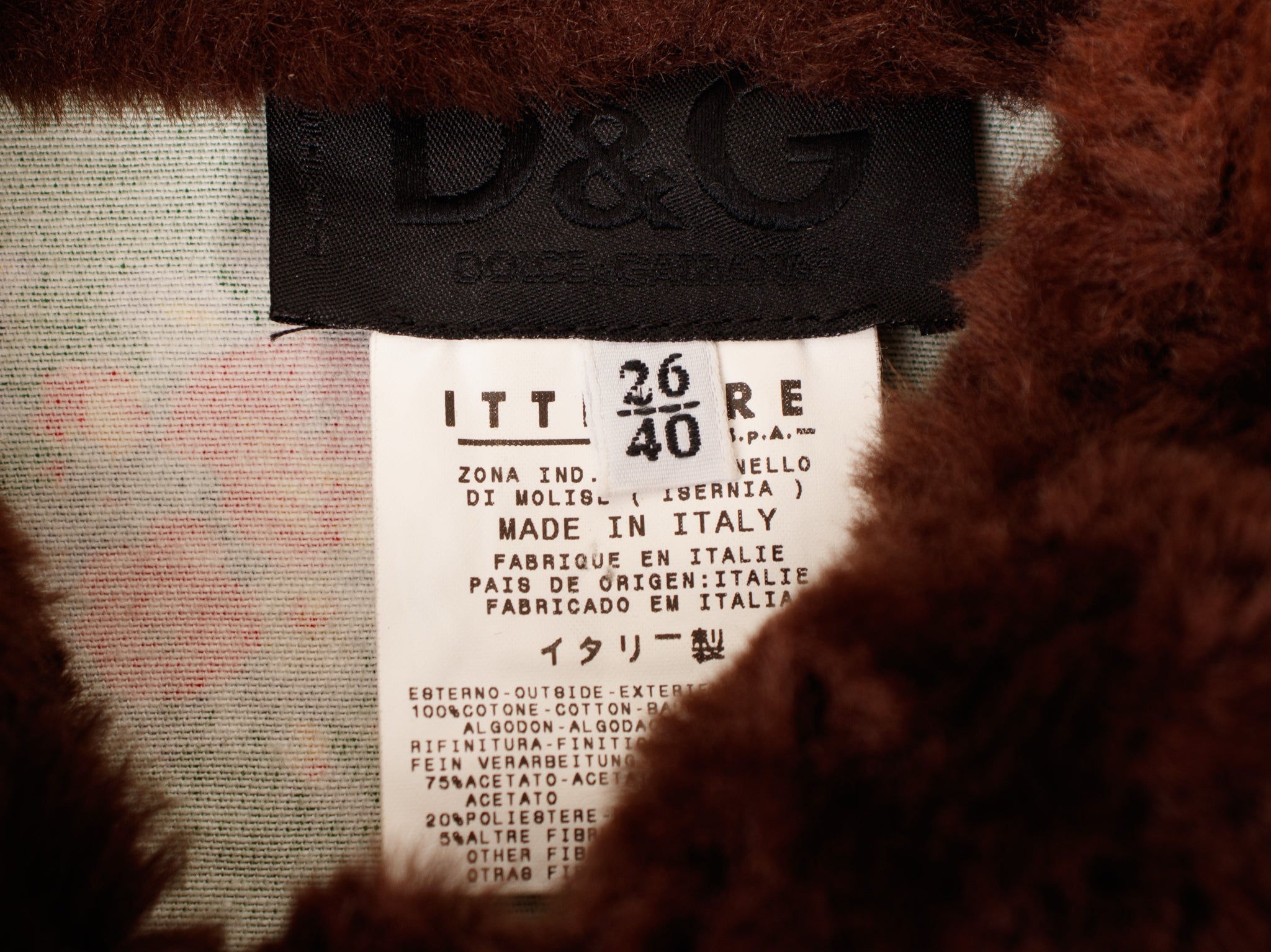 D&G by Dolce & Gabbana Faux Fur Trim Floral Jacket