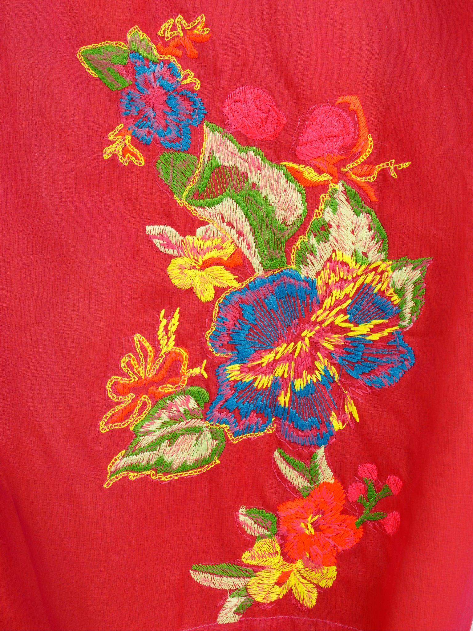Marithe Francois Girbaud Velvet & Organza Embroidered Dress