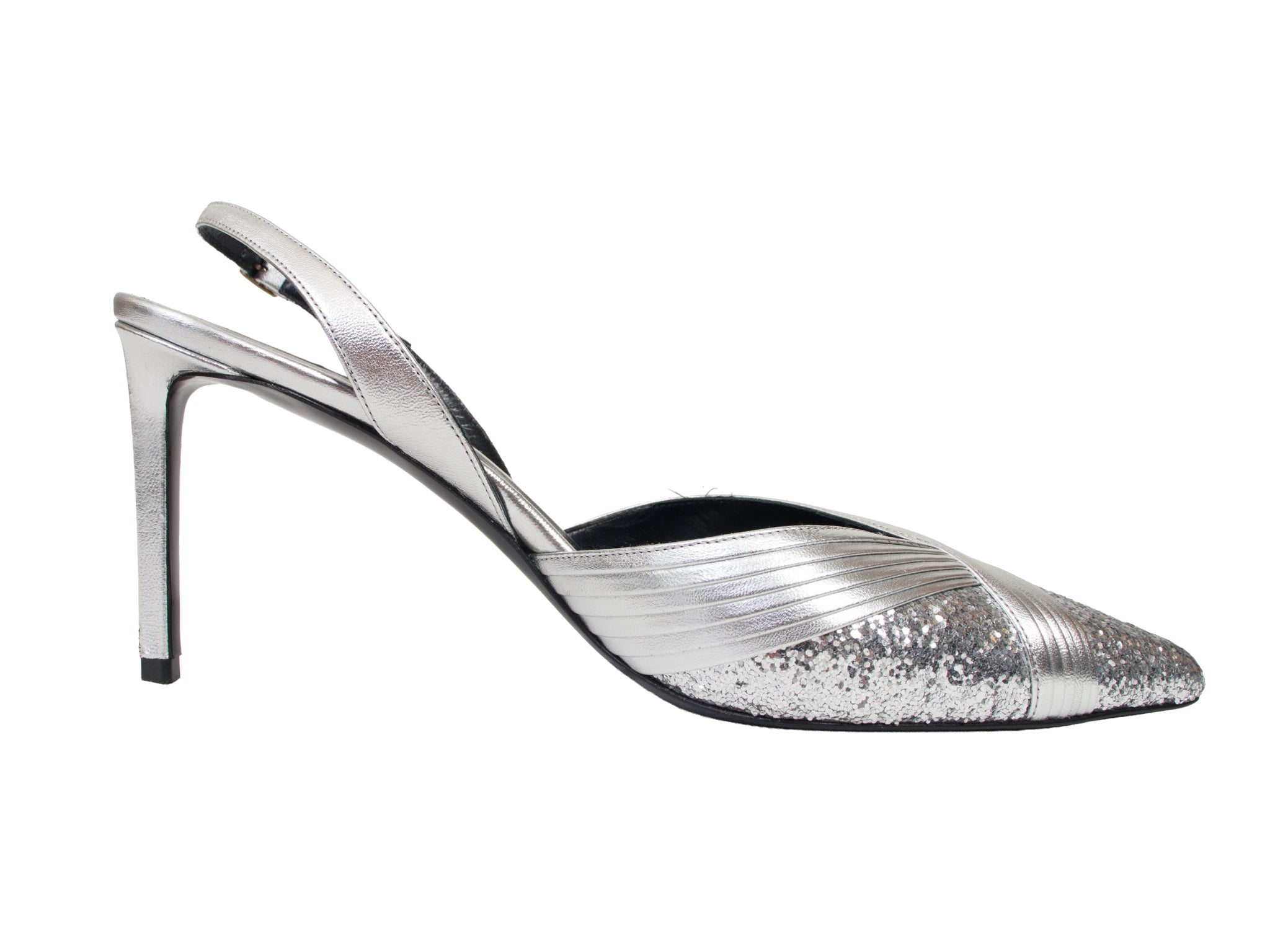 Celine Metallic Glitter Slingback Heels