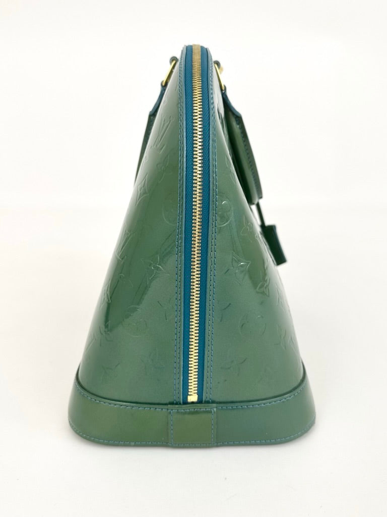 Louis Vuitton Green-Blue Vernis Alma GM Bag*