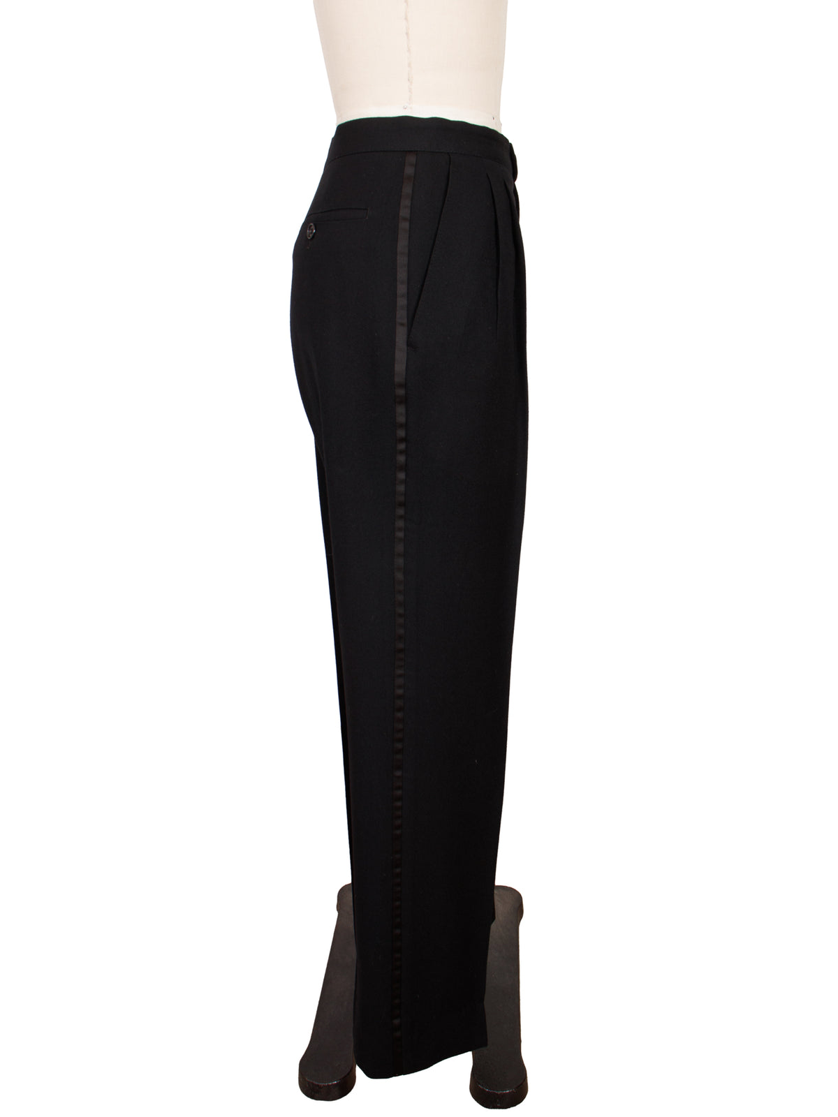 1980s Gianni Versace Wool Tuxedo Stripe Pant Suit