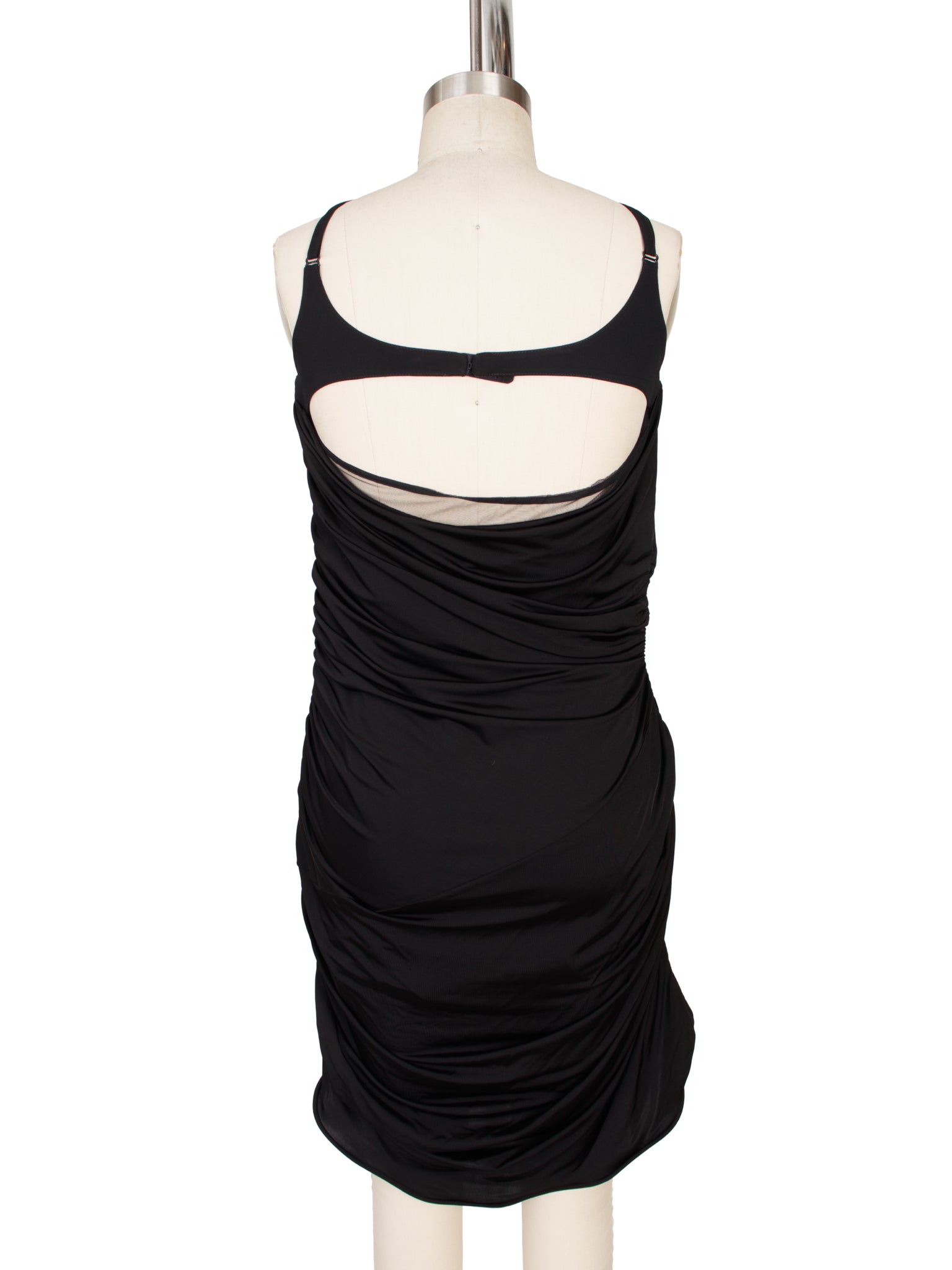 Mugler Tulle & Jersey Corset Panel Dress