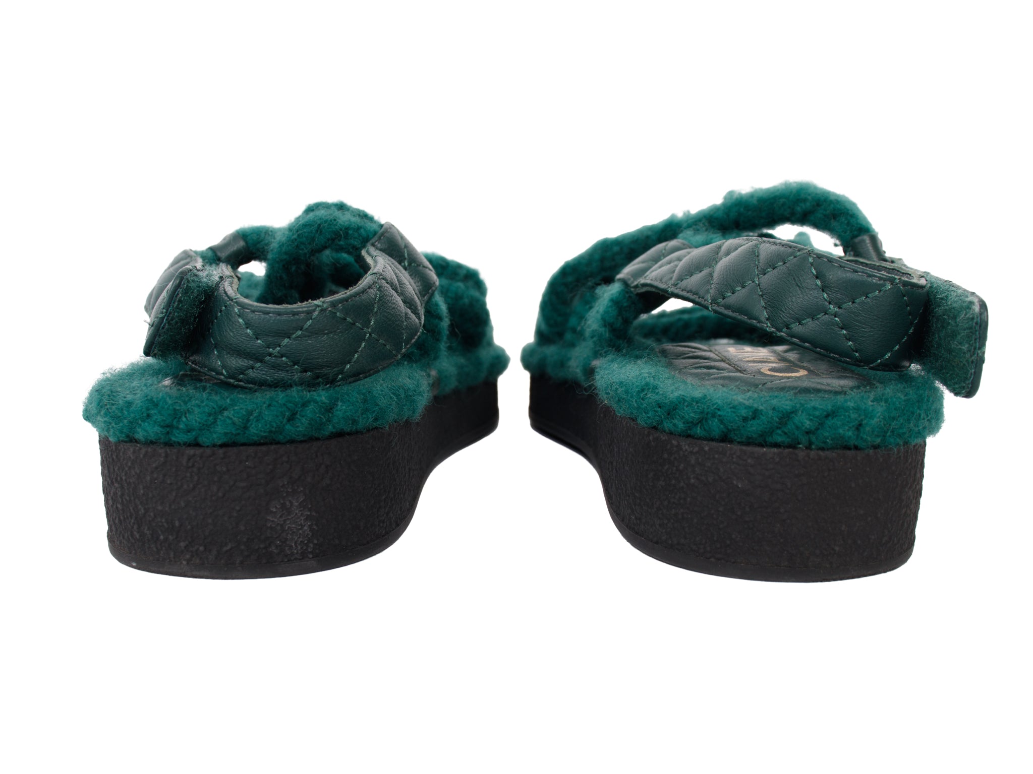 Chanel Lambskin Quilted Interlocking CC Sandals