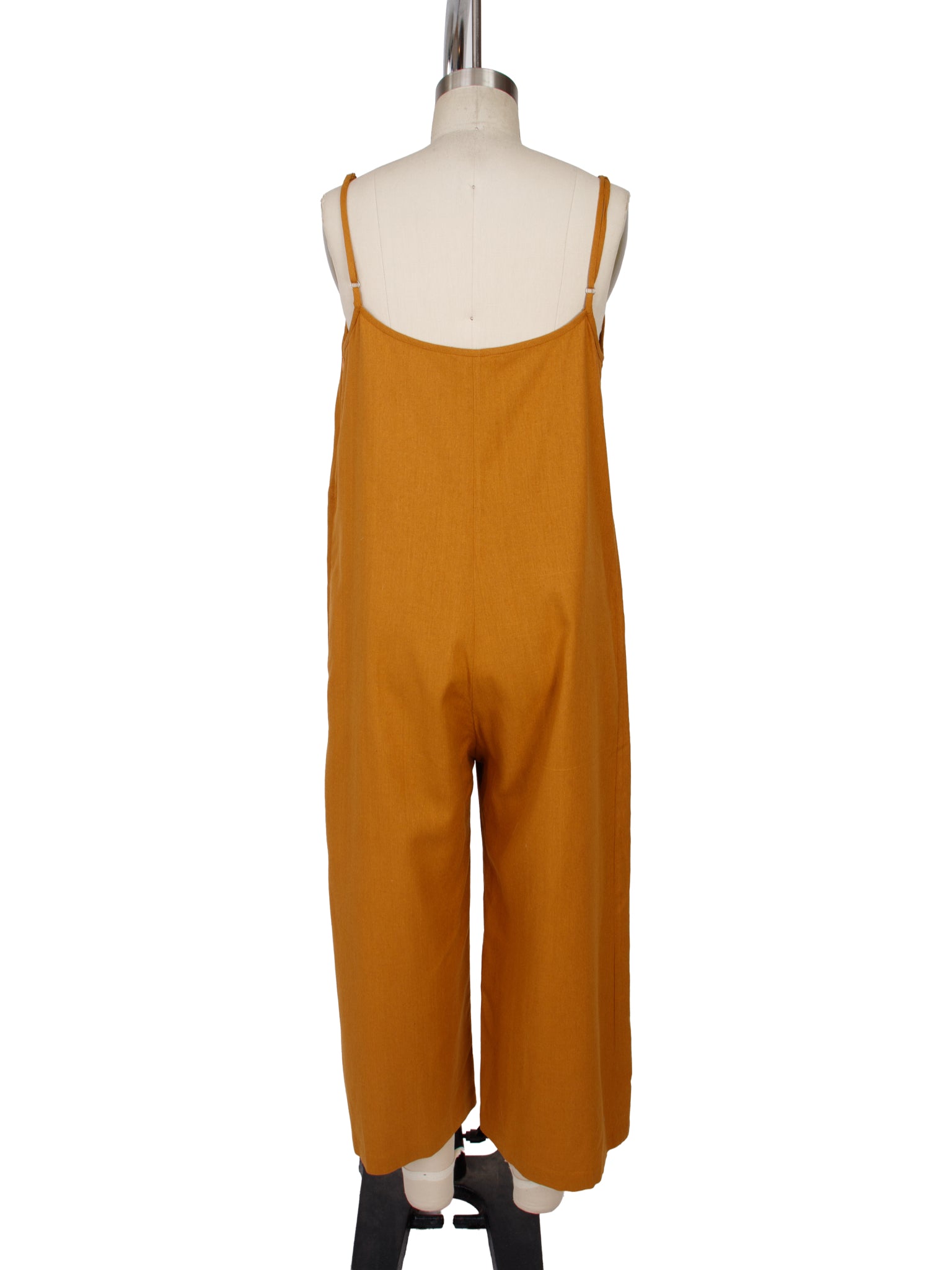 Ali Golden Raw Silk Wide Leg Jumpsuit
