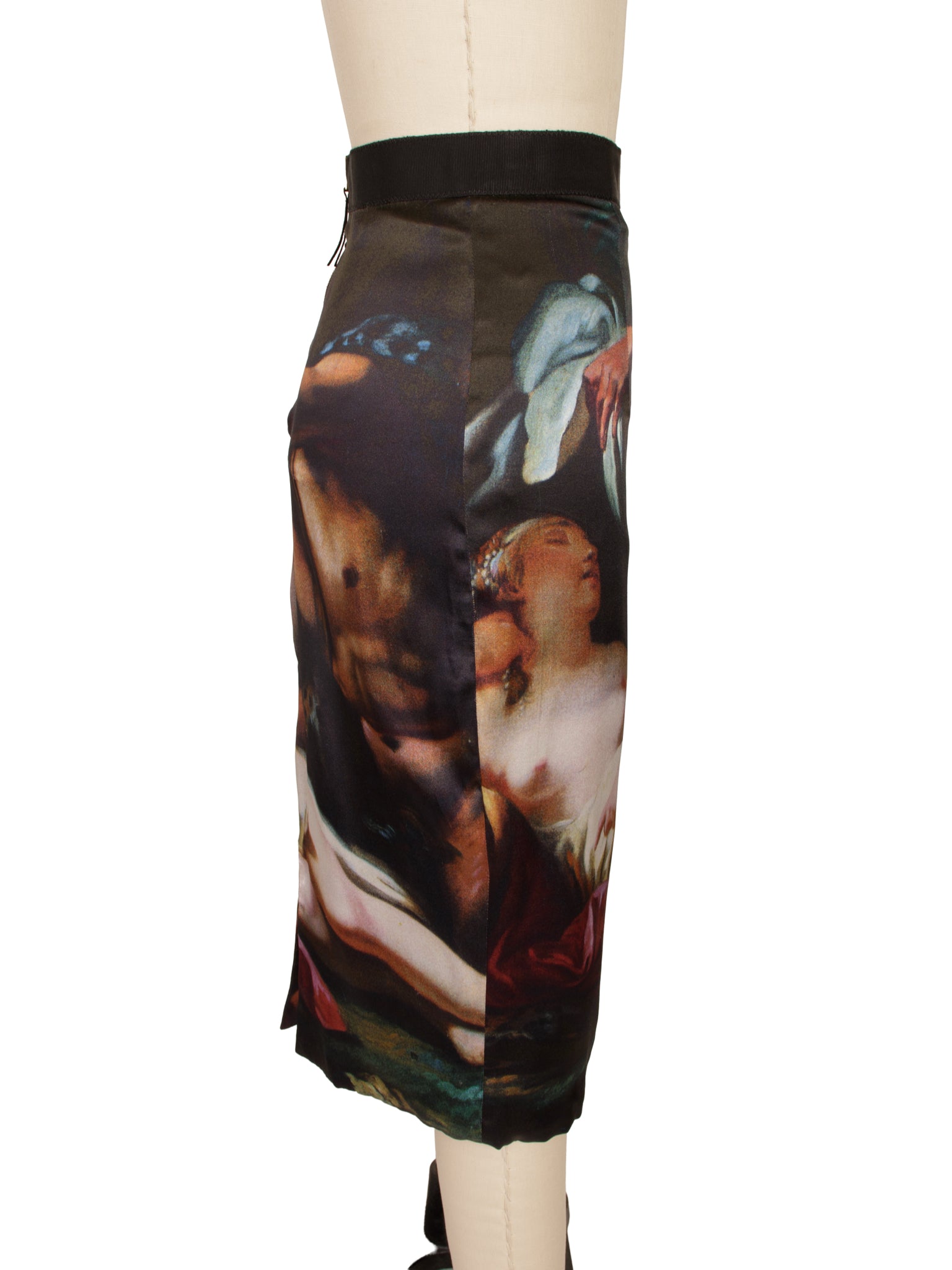 D&G Silk Renaissance Print Pencil Skirt