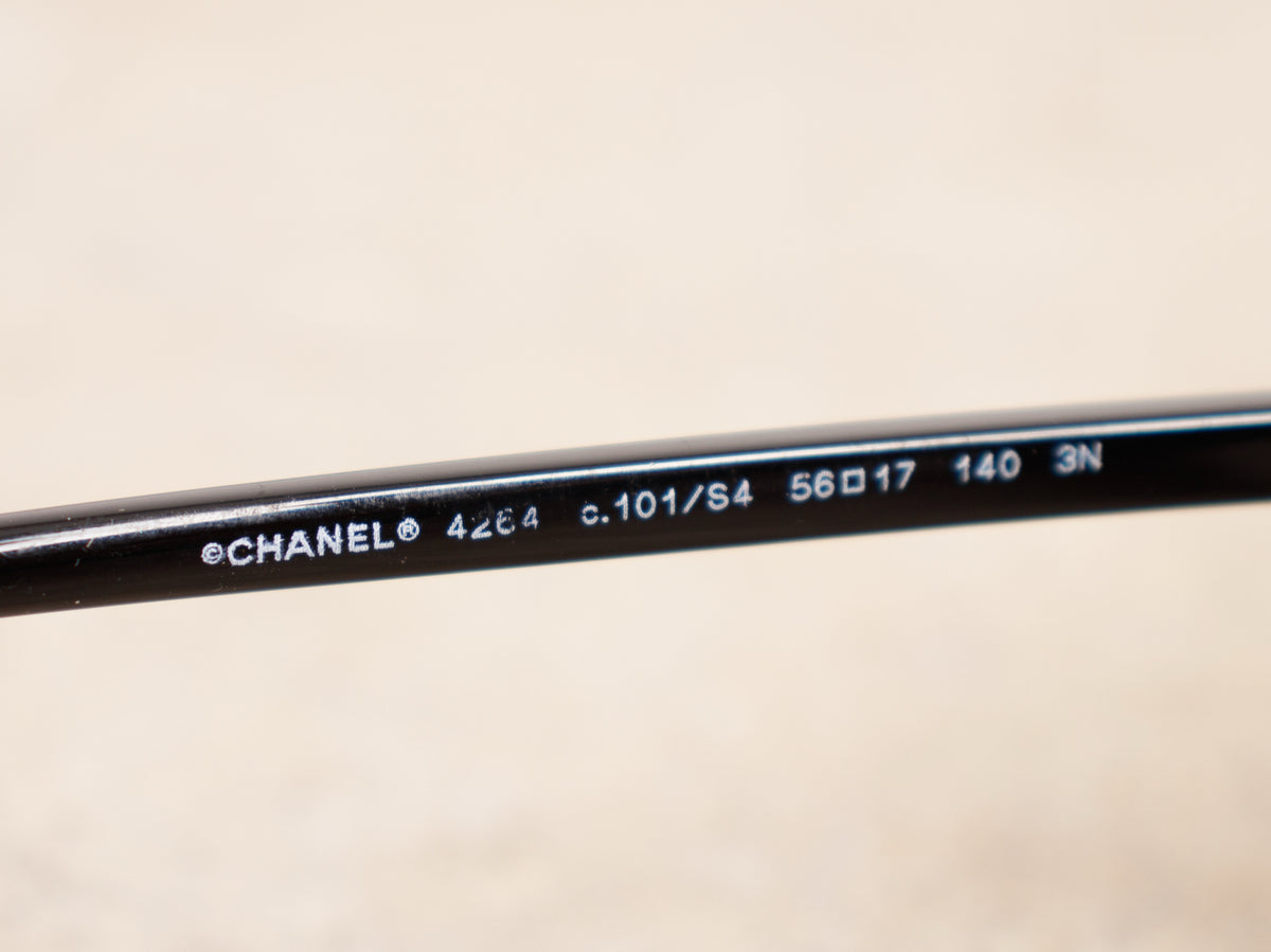 Chanel Etched 4264 Metal Trim Sunglasses as-is