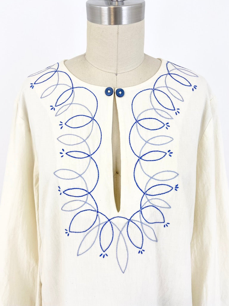 70s Embroidered Top