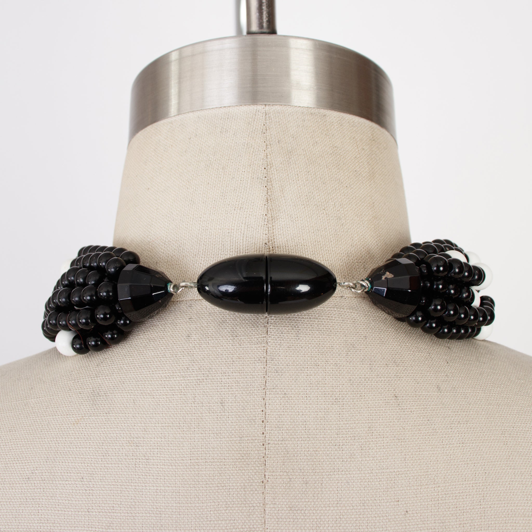 Fiocchi Italy Multi-Strand Beaded & Rose Pendant Statement Necklace