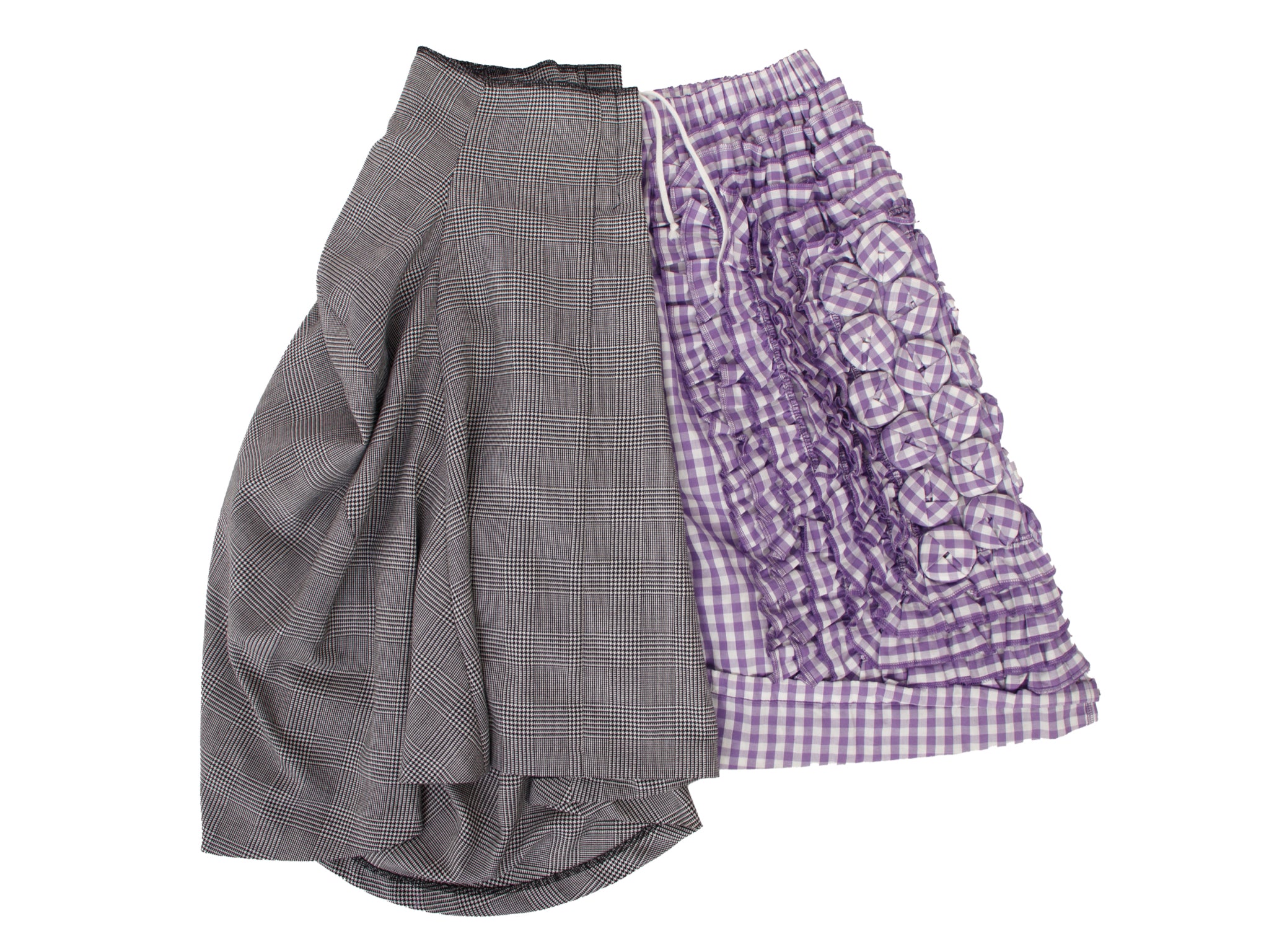 2007 Comme des Garcons Houndstooth & Gingham Skirt