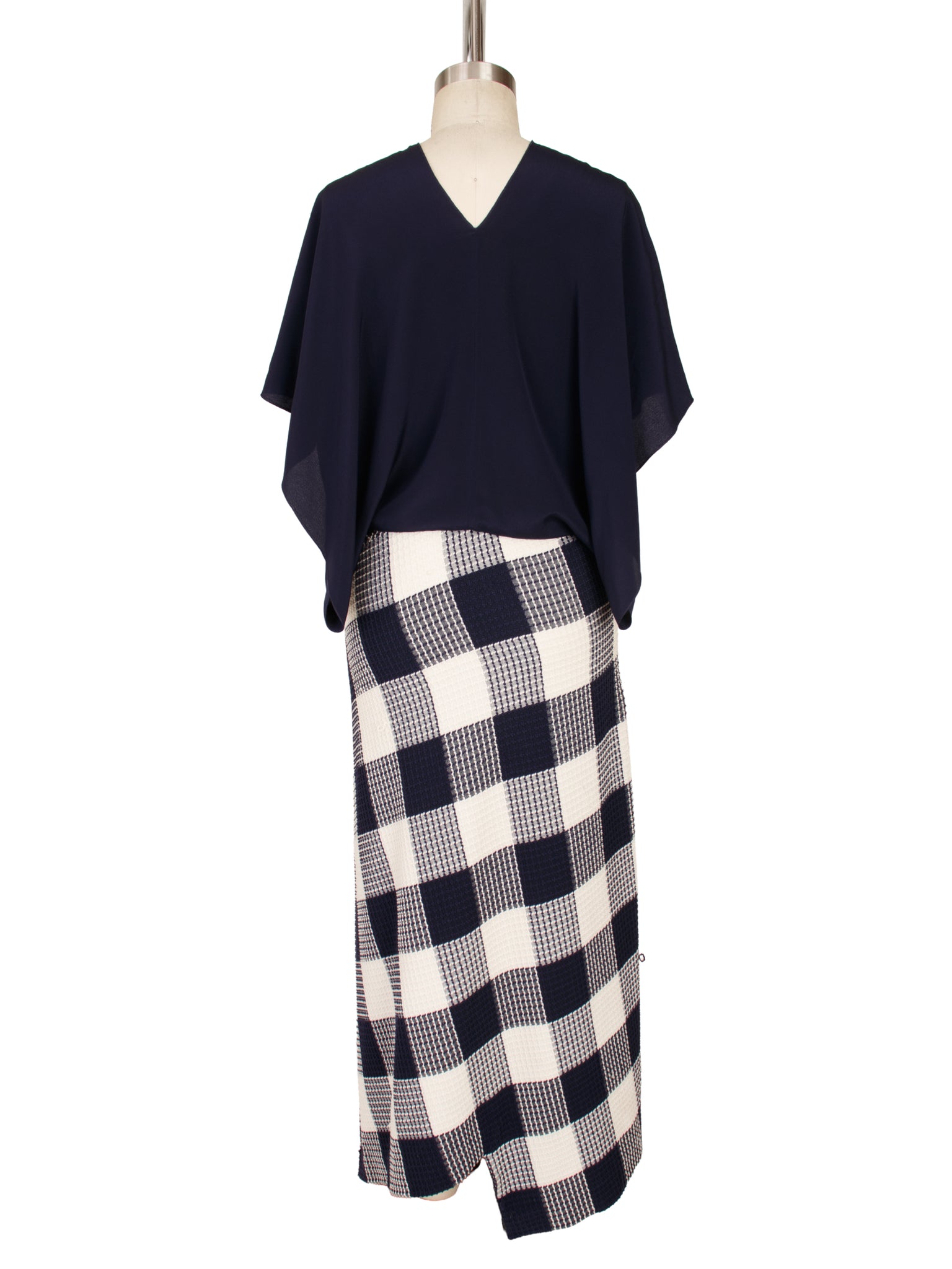 Roland Mouret Crepe Jersey & Gingham Dress