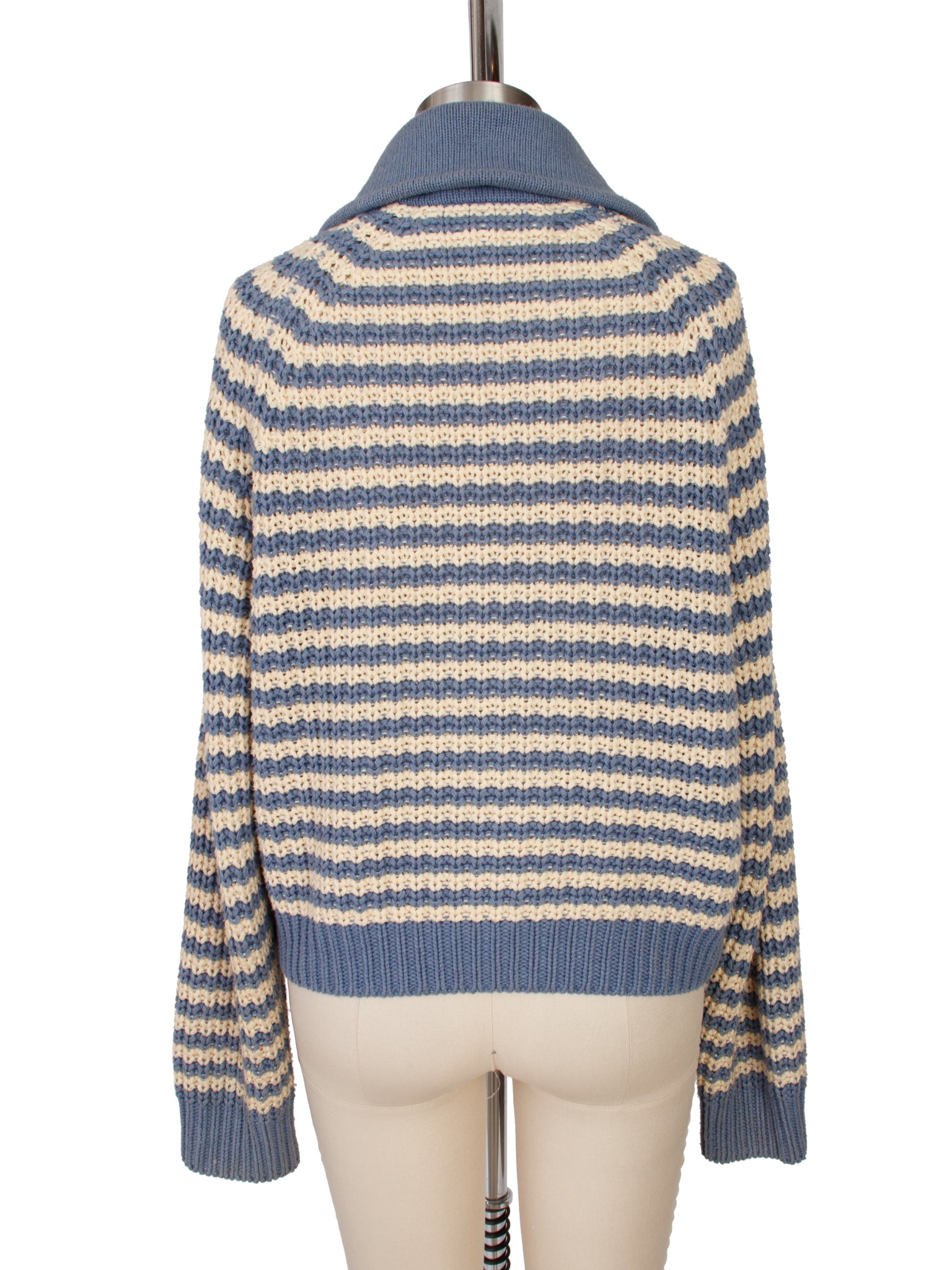 The Great  Spread Collar Crochet Striped Cardigan