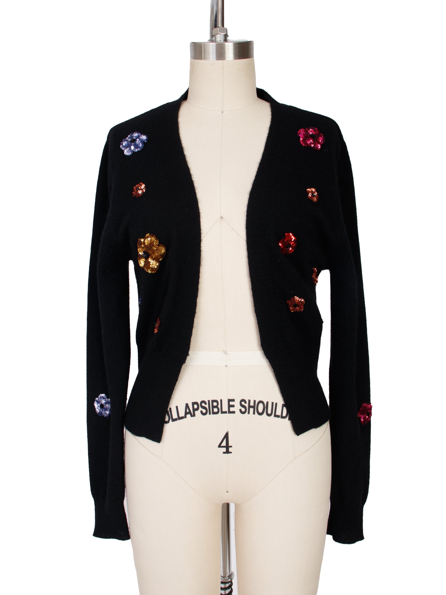 Le Superbe Cashmere Floral Sequin Cardigan