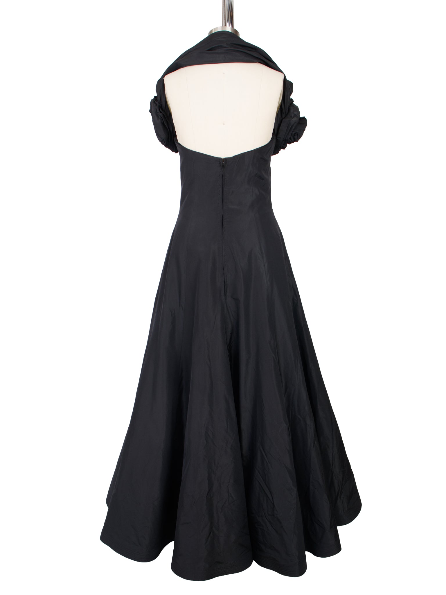Murray Arbeid Taffeta Rosette Applique Gown