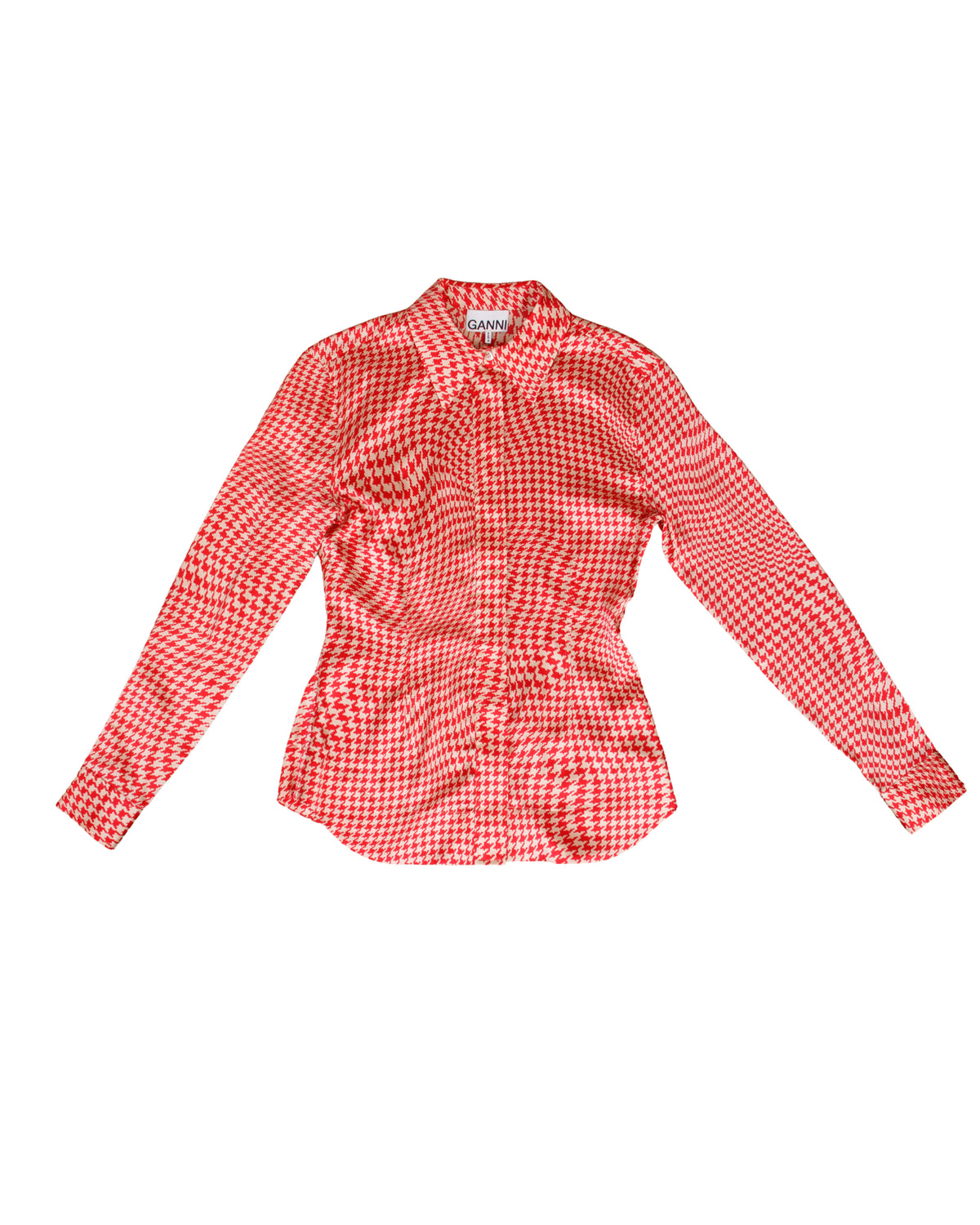 Ganni Silk Houndstooth Shirt