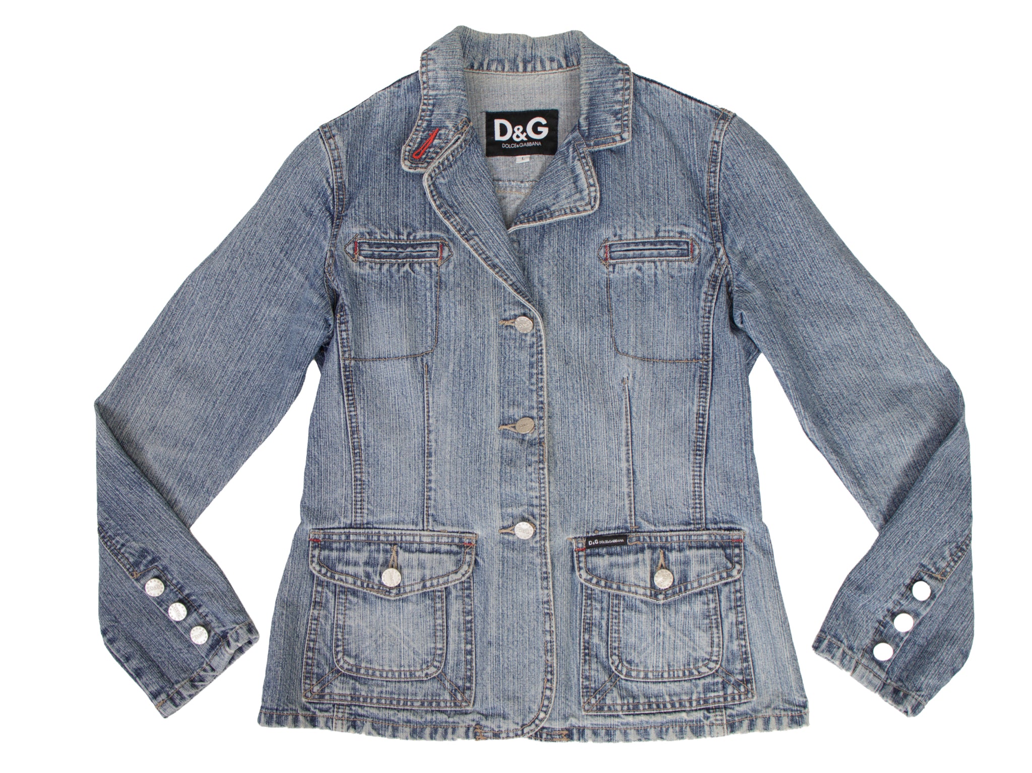 D&G Distressed Denim Utility Jacket