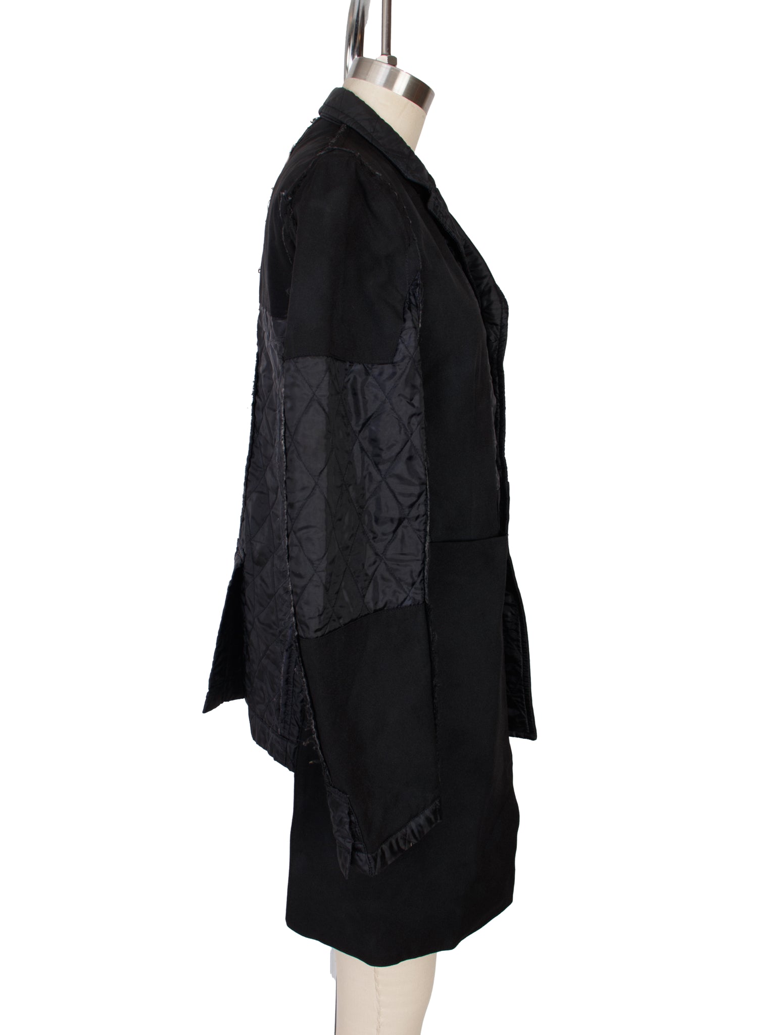 FW 2018 Black Comme Des Garcons Deconstructed Quilted Jacket