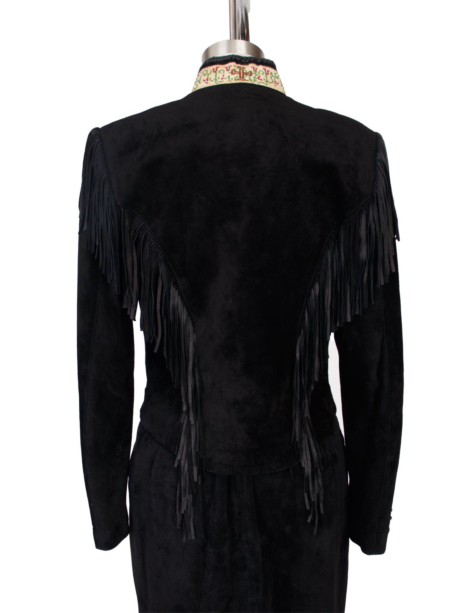 1980s Renegade by Ren Ellis Suede & Bone Beaded Jacket