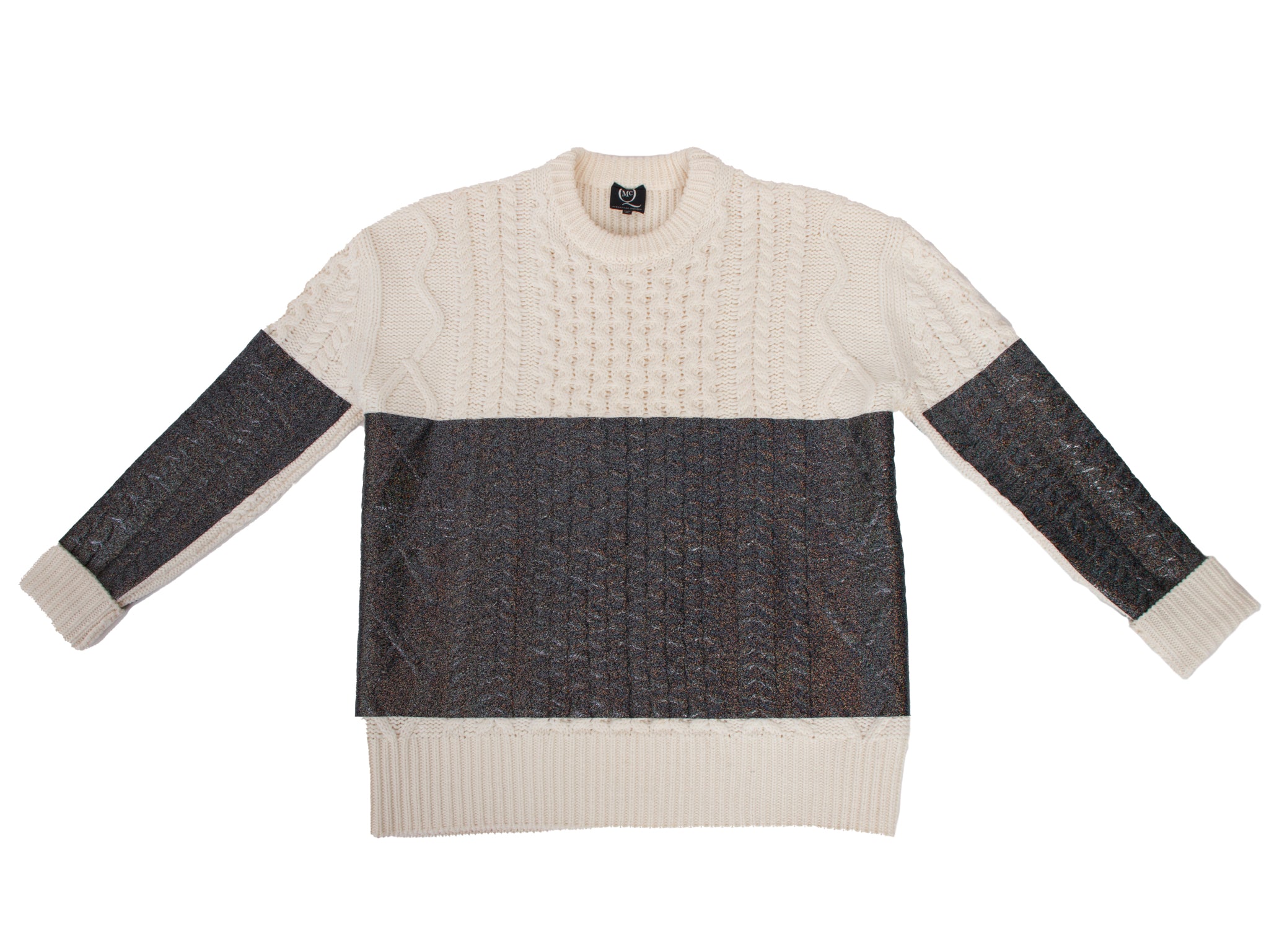FW 2015 MCQ Alexander McQueen Cable Knit Metallic Sweater