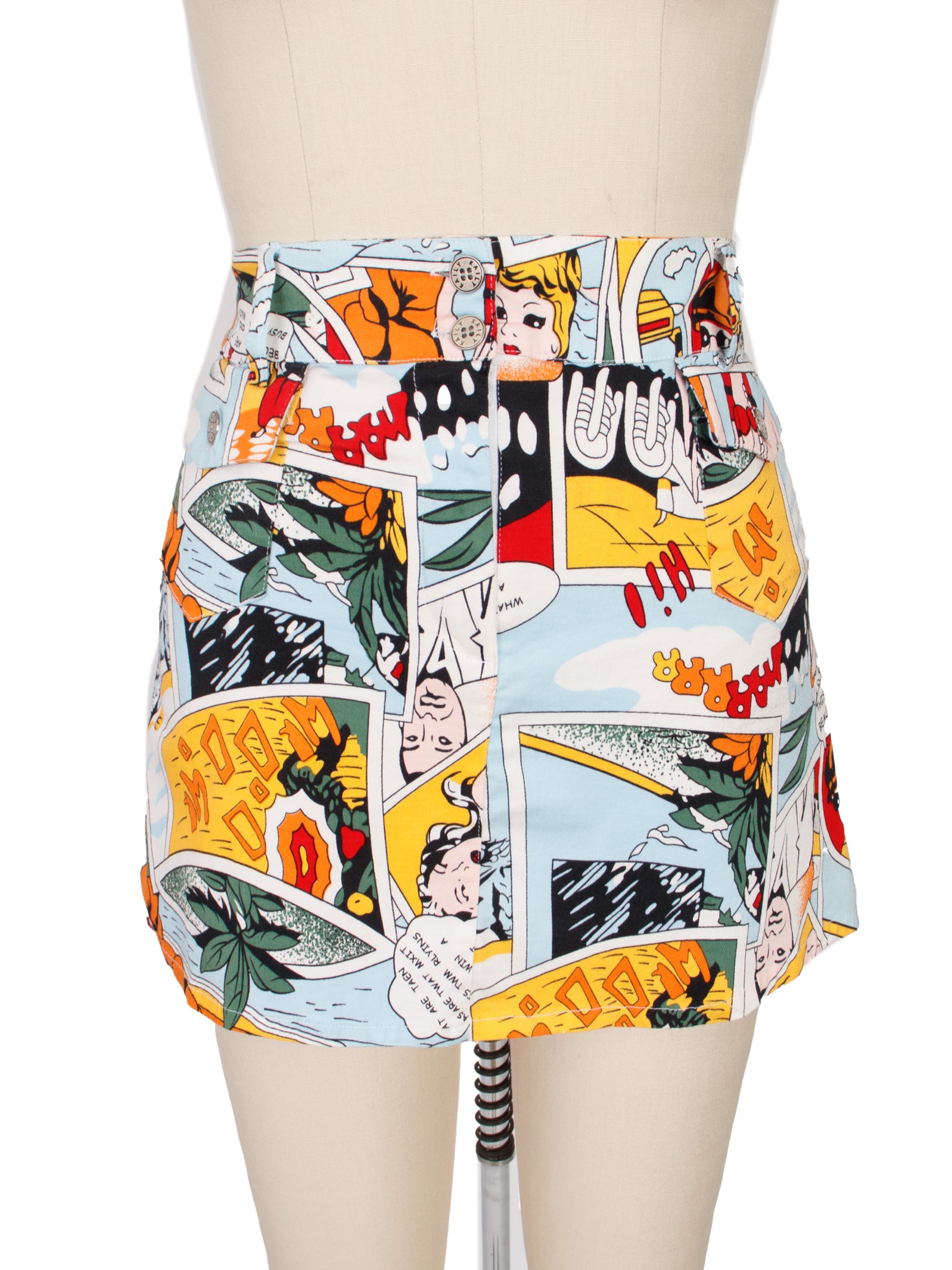 1990s Novelty Comic Print Mini Skirt